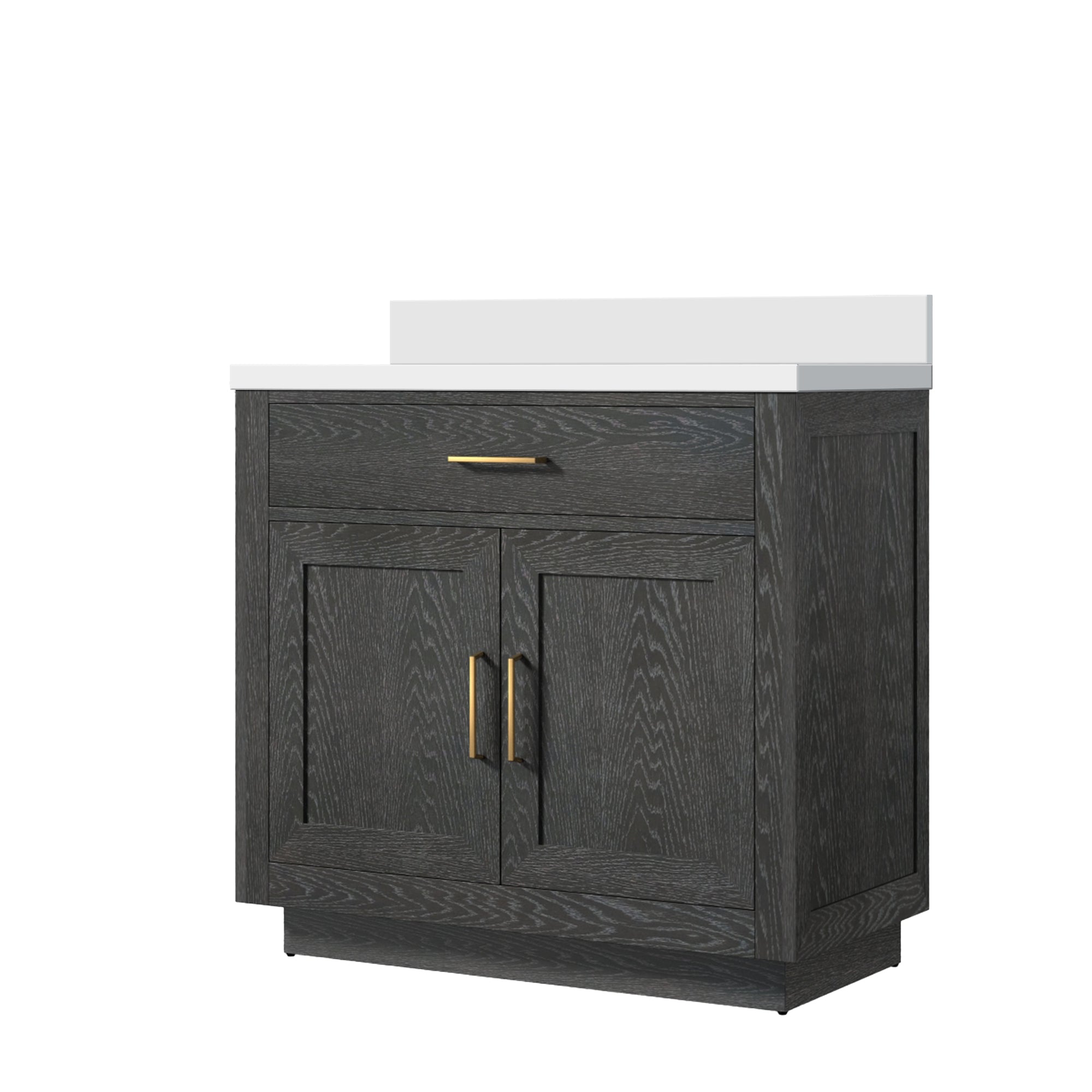 Abbey 36 in W x 22 in D Black Oak Single Bath Vanity