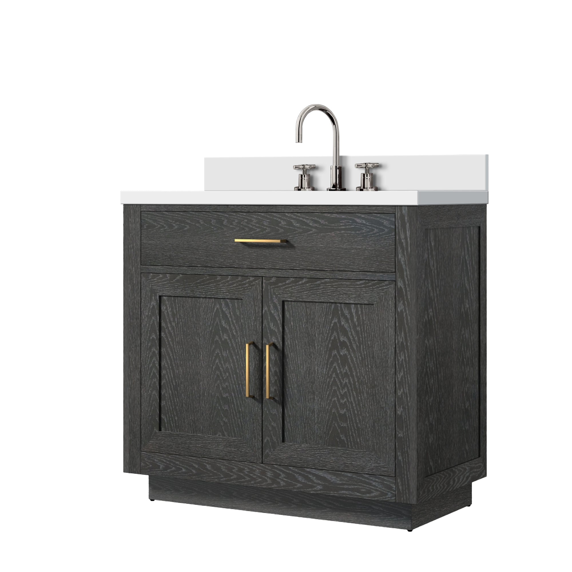 Abbey 36 in W x 22 in D Black Oak Single Bath Vanity