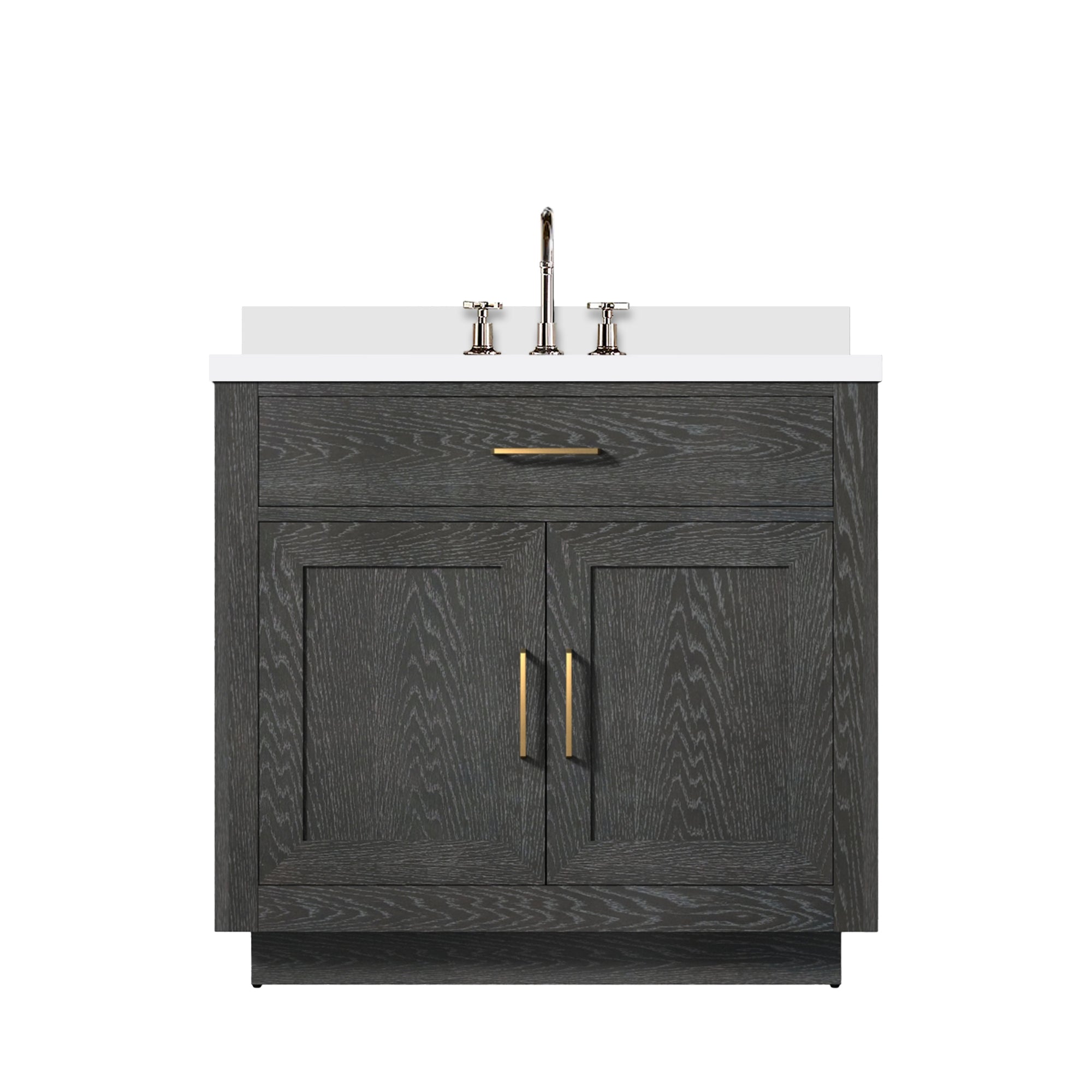 Abbey 36 in W x 22 in D Black Oak Single Bath Vanity