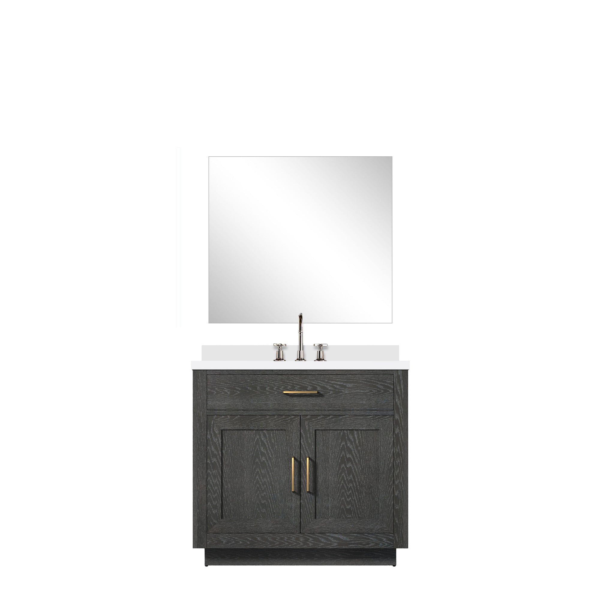 Abbey 36 in W x 22 in D Black Oak Single Bath Vanity