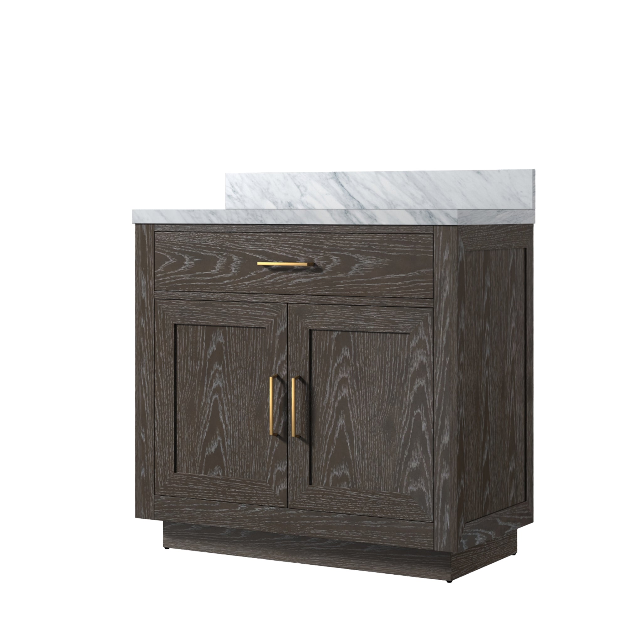 Abbey 36 in W x 22 in D Brown Oak Single Bath Vanity