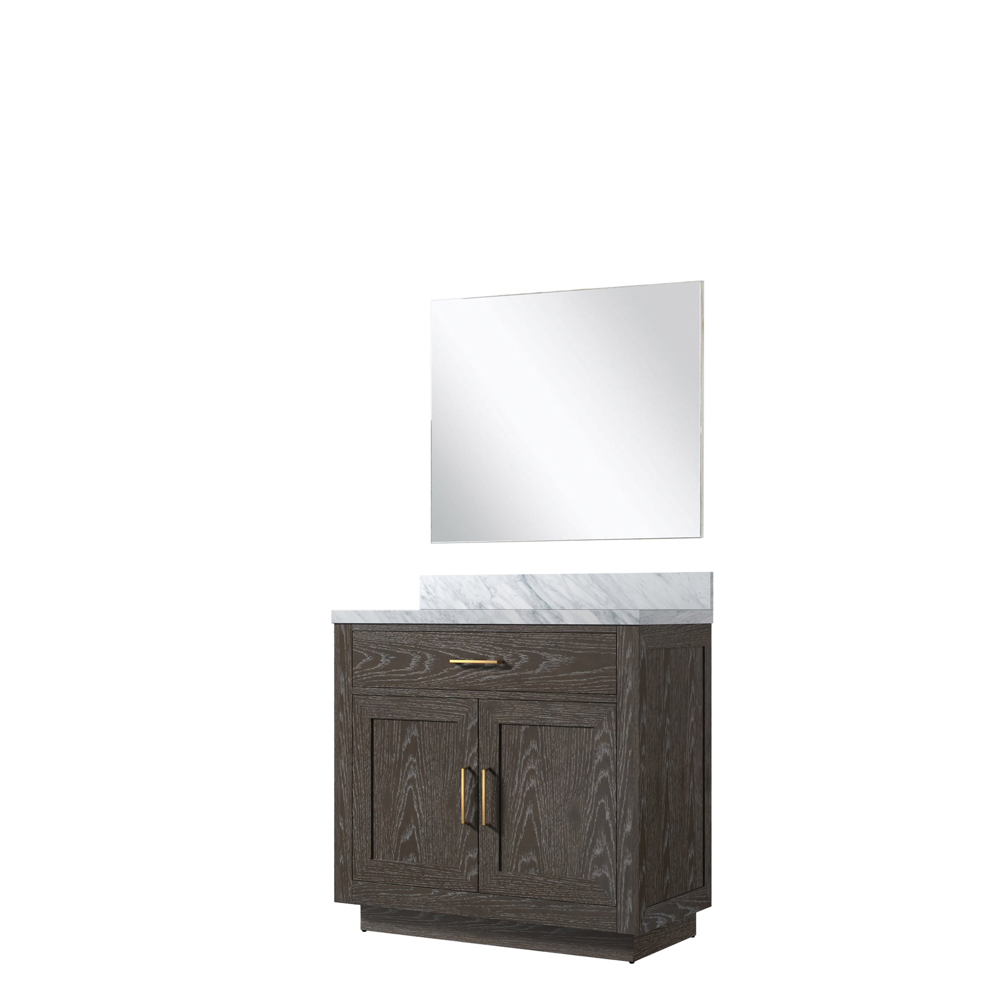 Abbey 36 in W x 22 in D Brown Oak Single Bath Vanity