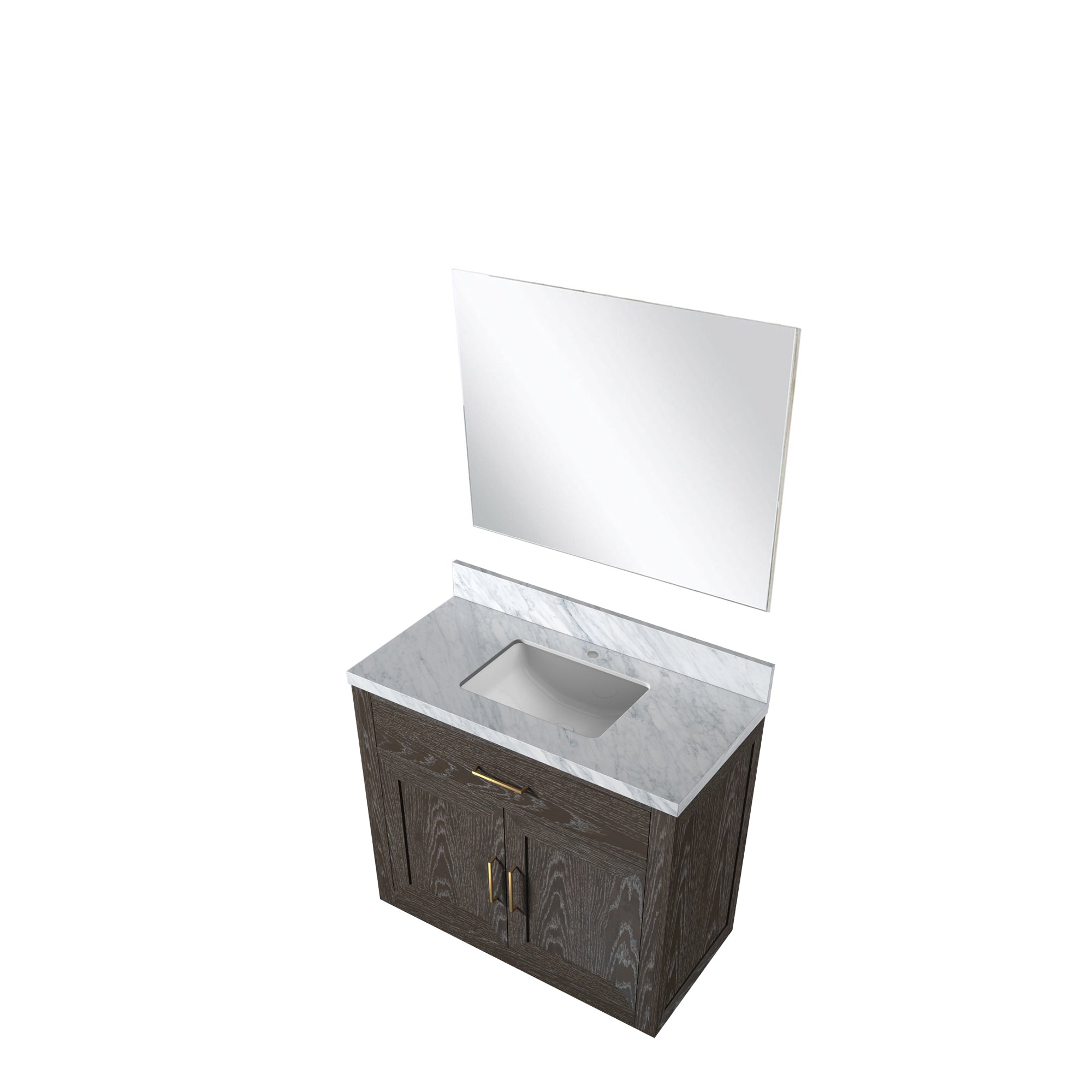 Abbey 36 in W x 22 in D Brown Oak Single Bath Vanity