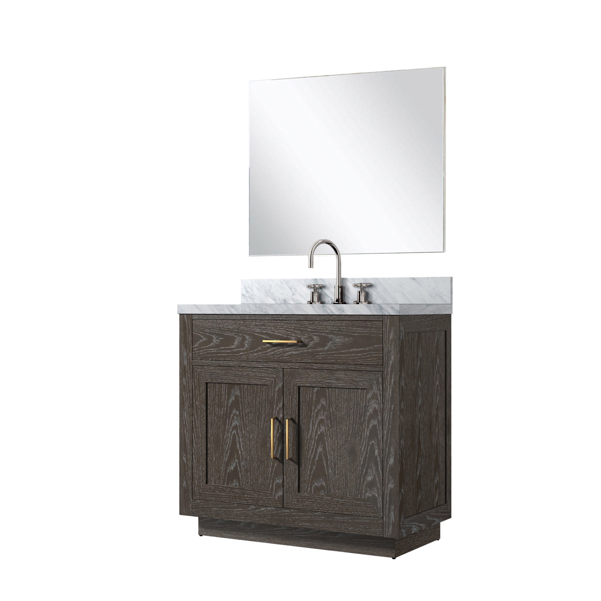 Abbey 36 in W x 22 in D Brown Oak Single Bath Vanity