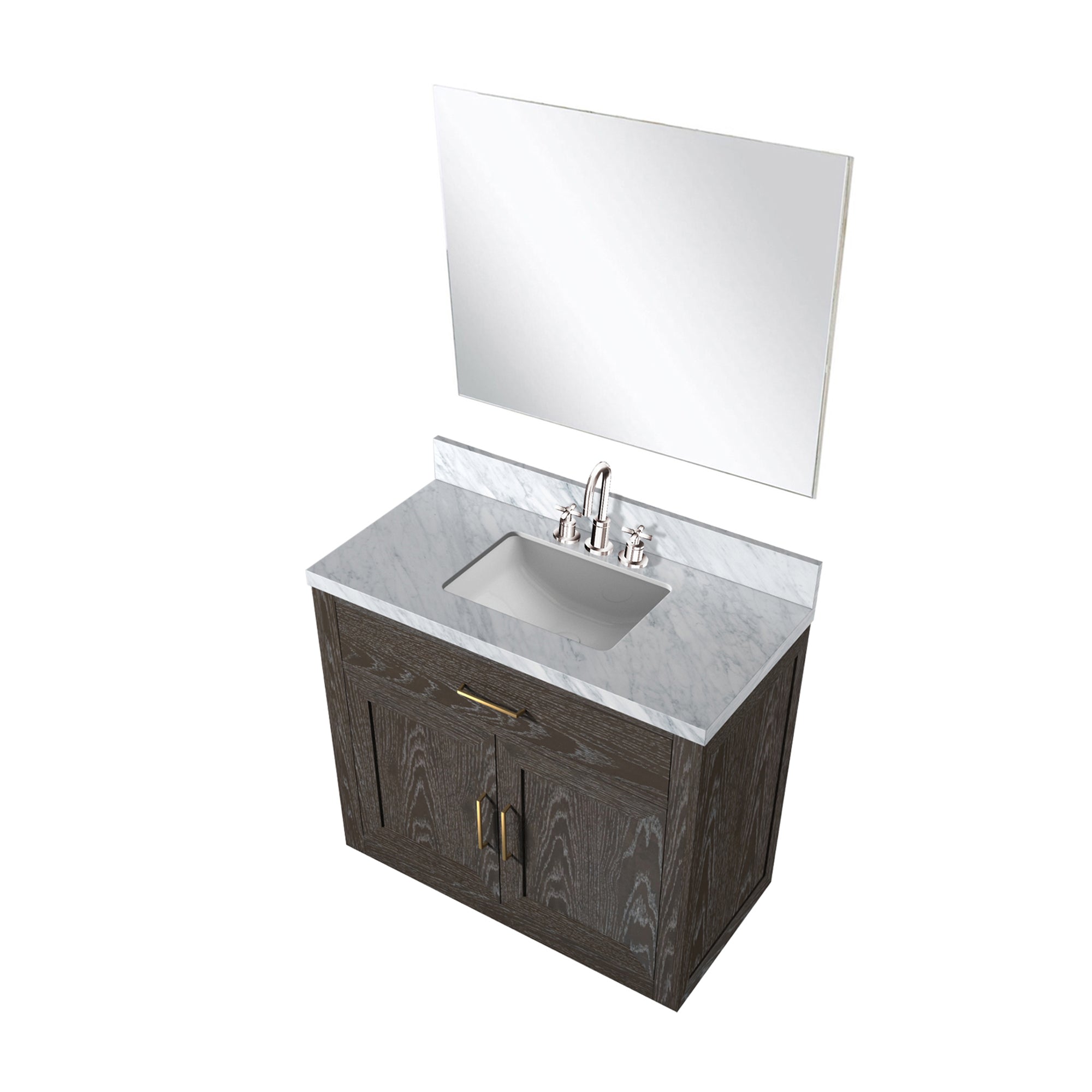 Abbey 36 in W x 22 in D Brown Oak Single Bath Vanity