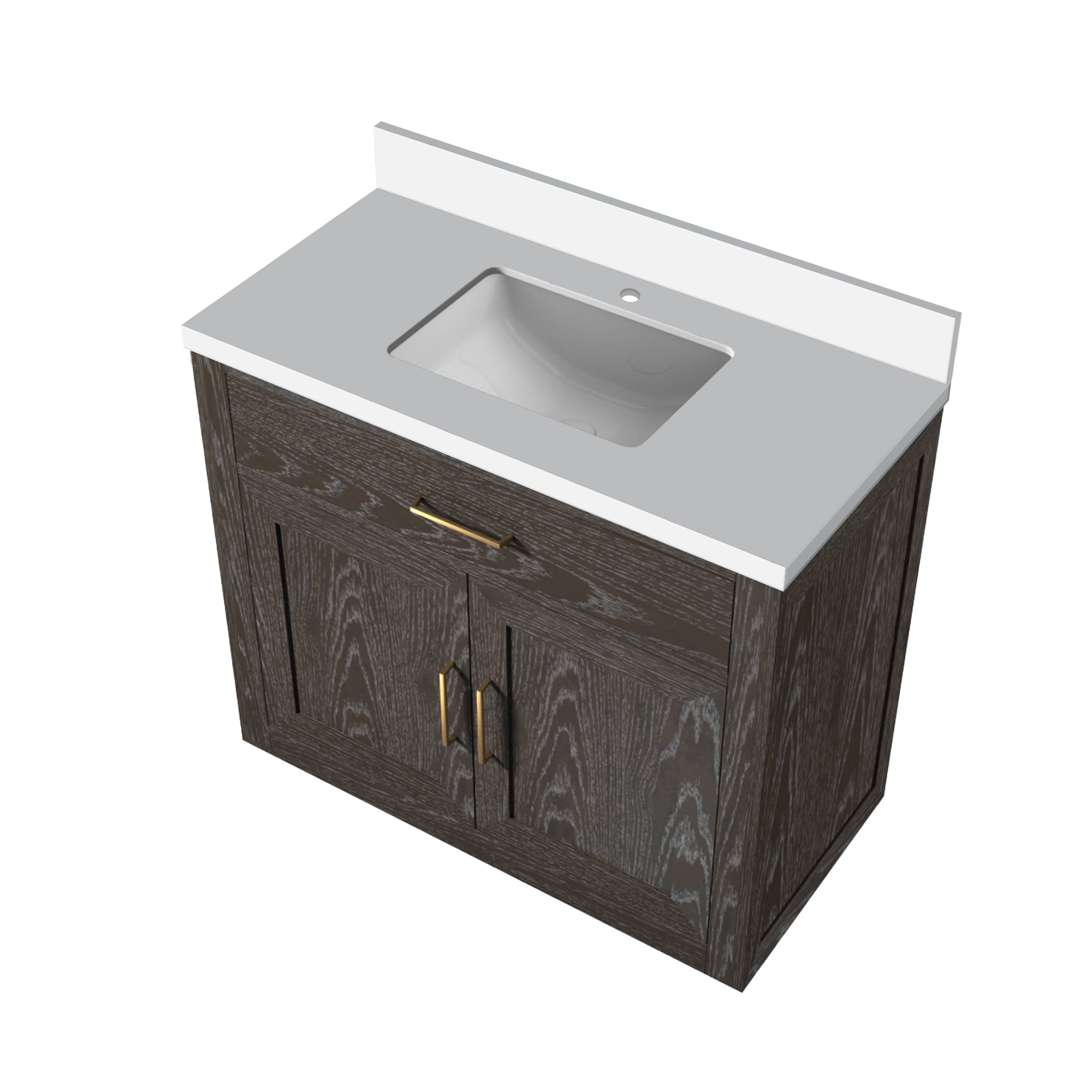 Abbey 36 in W x 22 in D Brown Oak Single Bath Vanity
