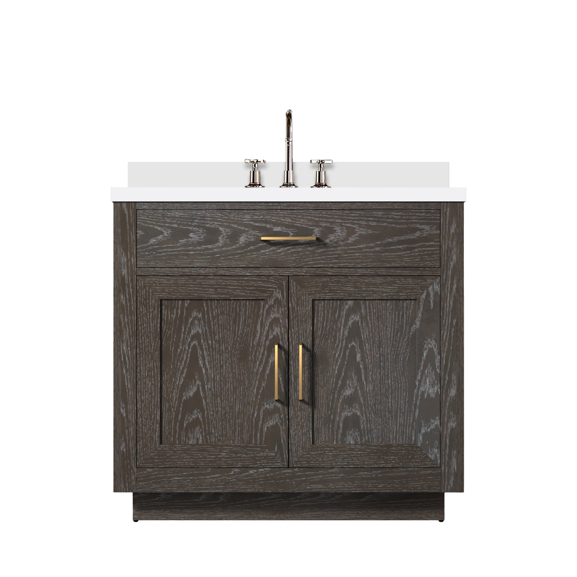 Abbey 36 in W x 22 in D Brown Oak Single Bath Vanity