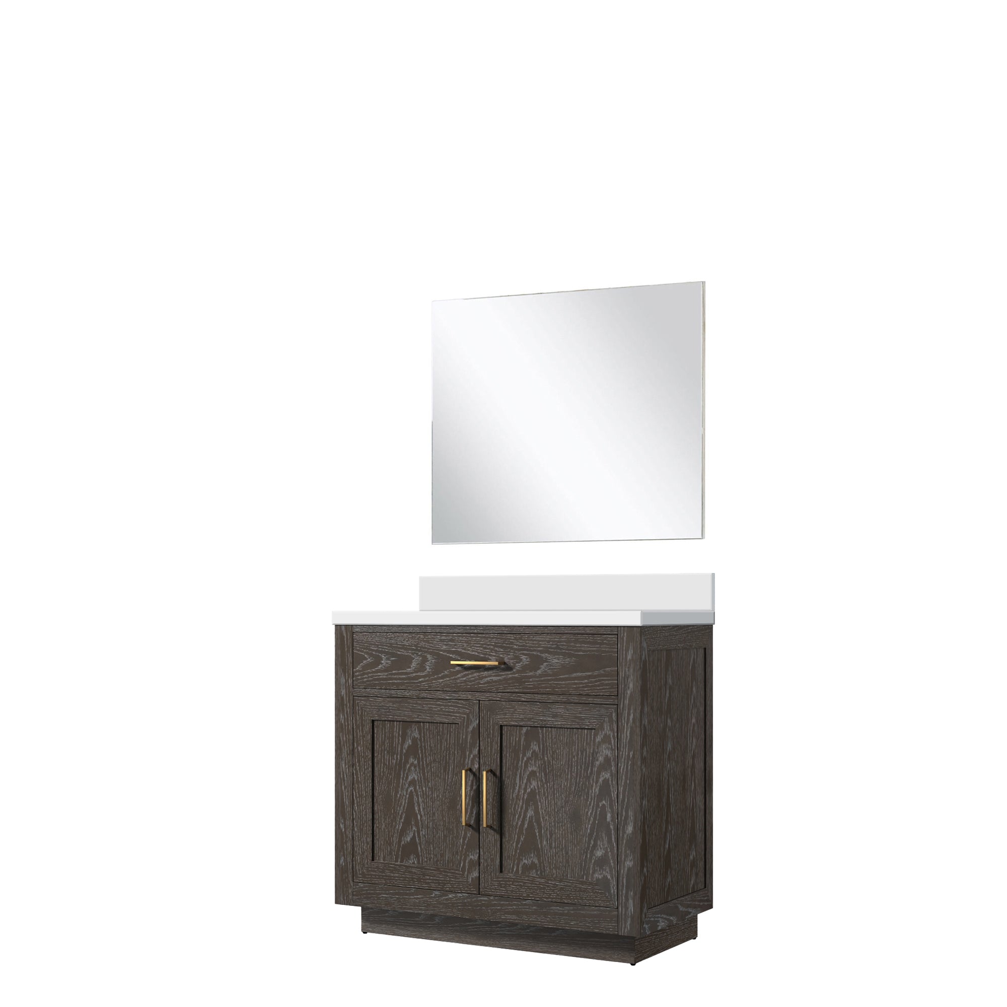 Abbey 36 in W x 22 in D Brown Oak Single Bath Vanity