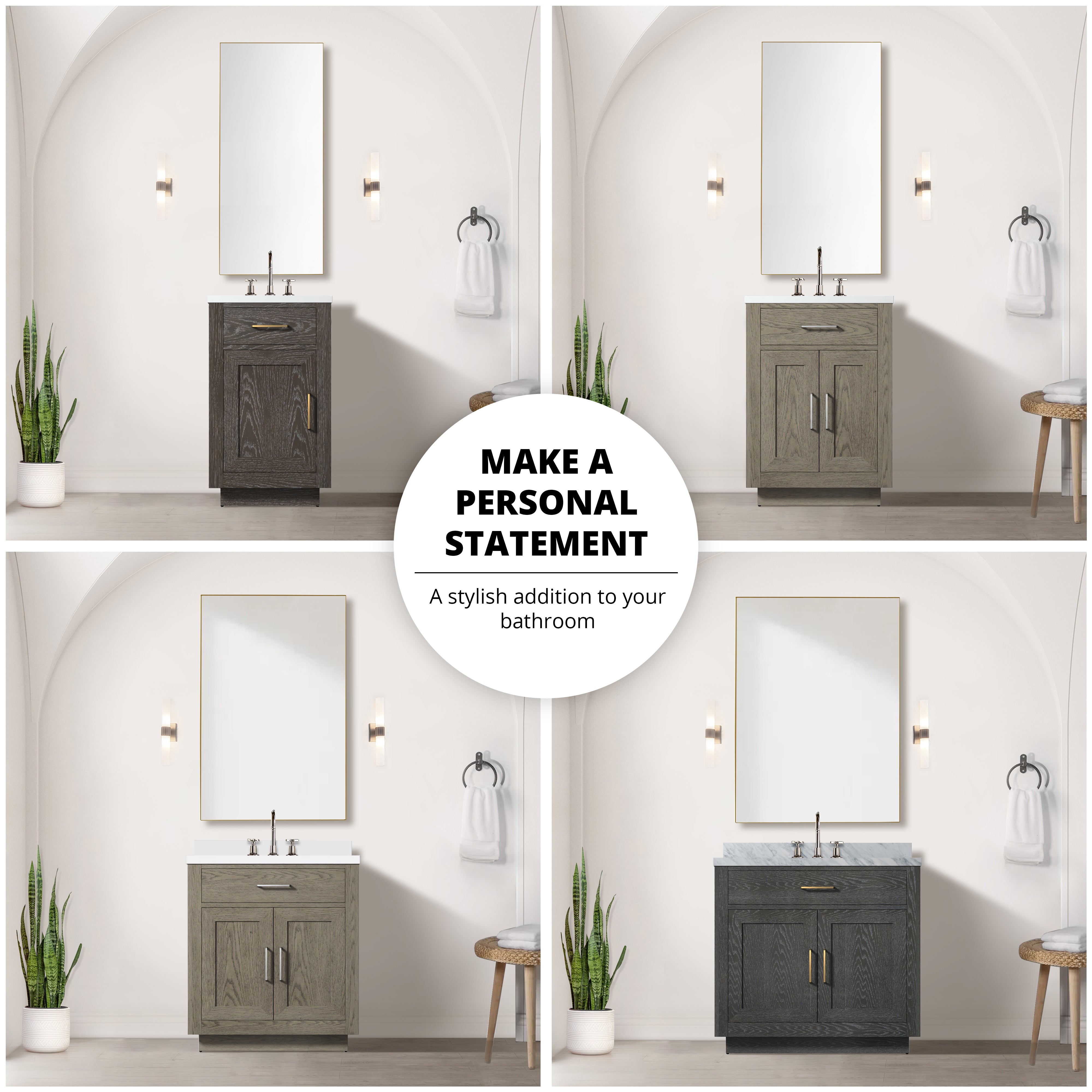 Abbey 36 in W x 22 in D Grey Oak Single Bath Vanity