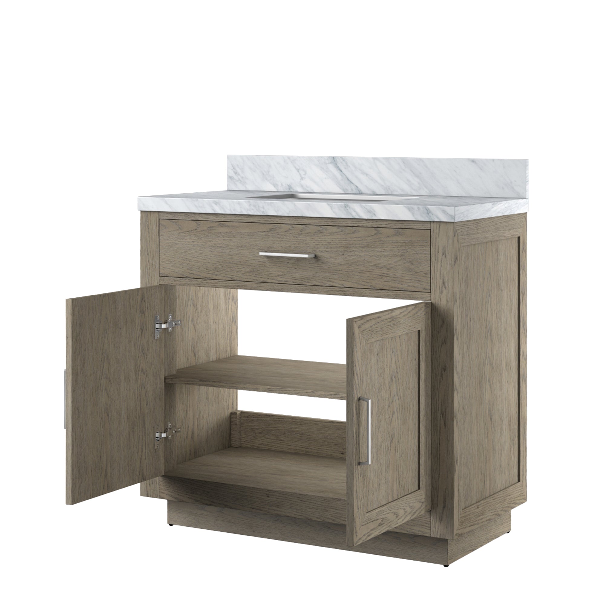 Abbey 36 in W x 22 in D Grey Oak Single Bath Vanity