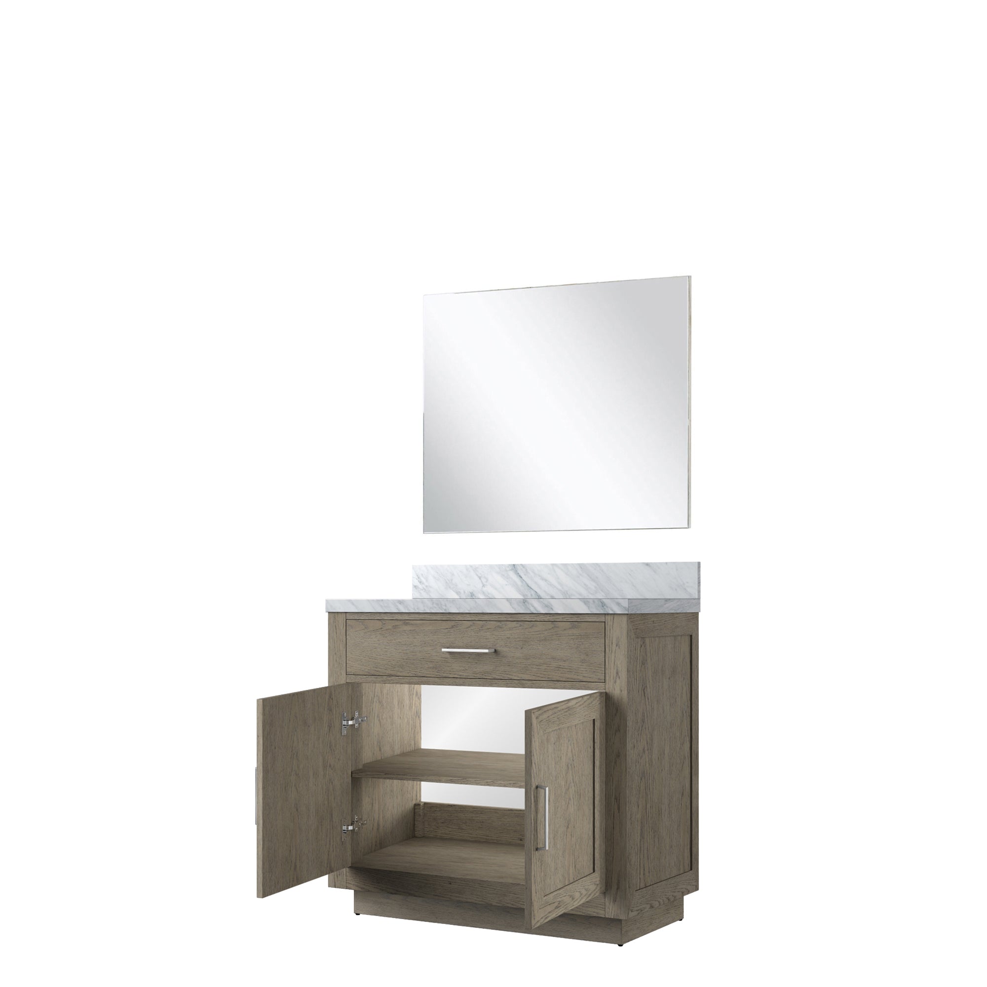 Abbey 36 in W x 22 in D Grey Oak Single Bath Vanity