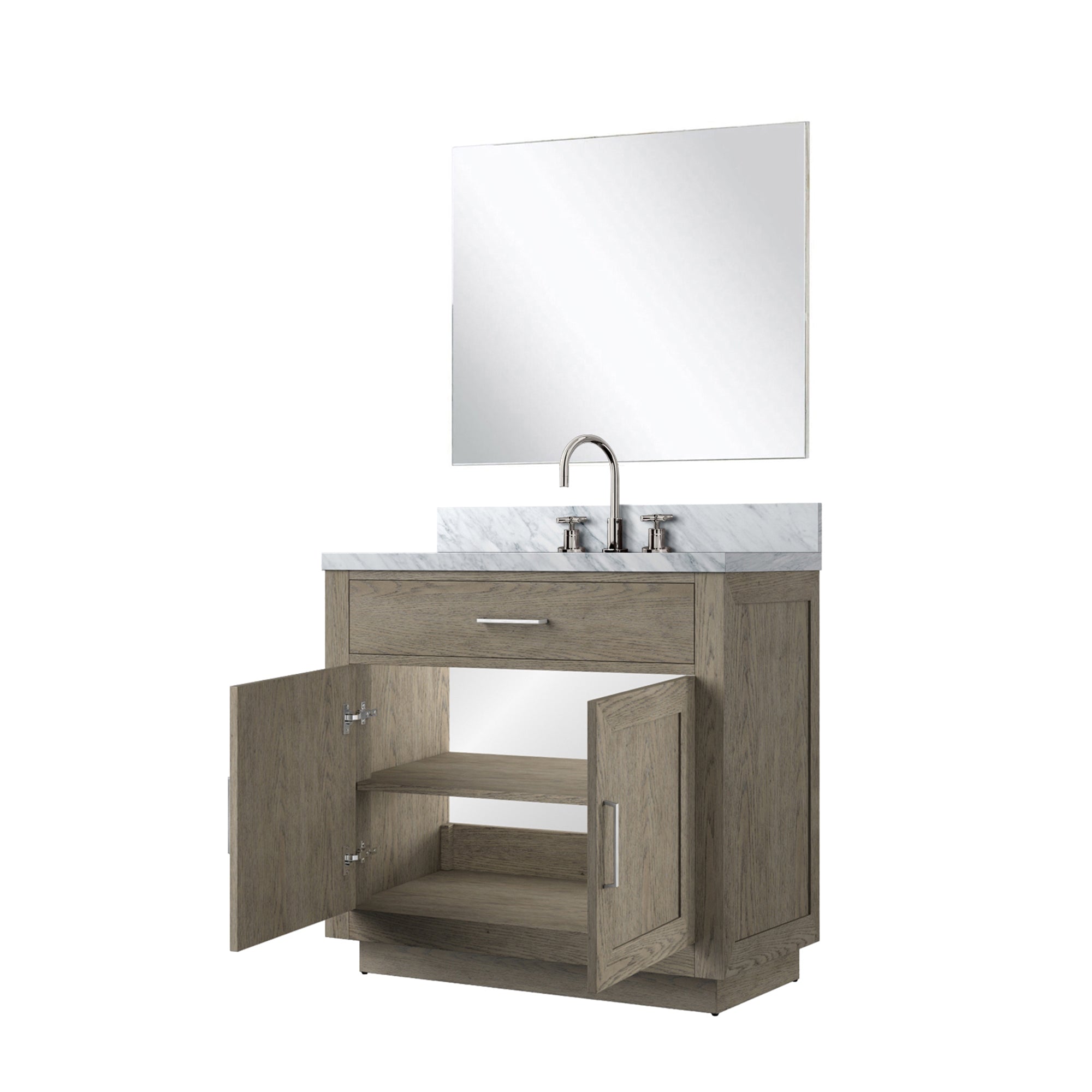 Abbey 36 in W x 22 in D Grey Oak Single Bath Vanity