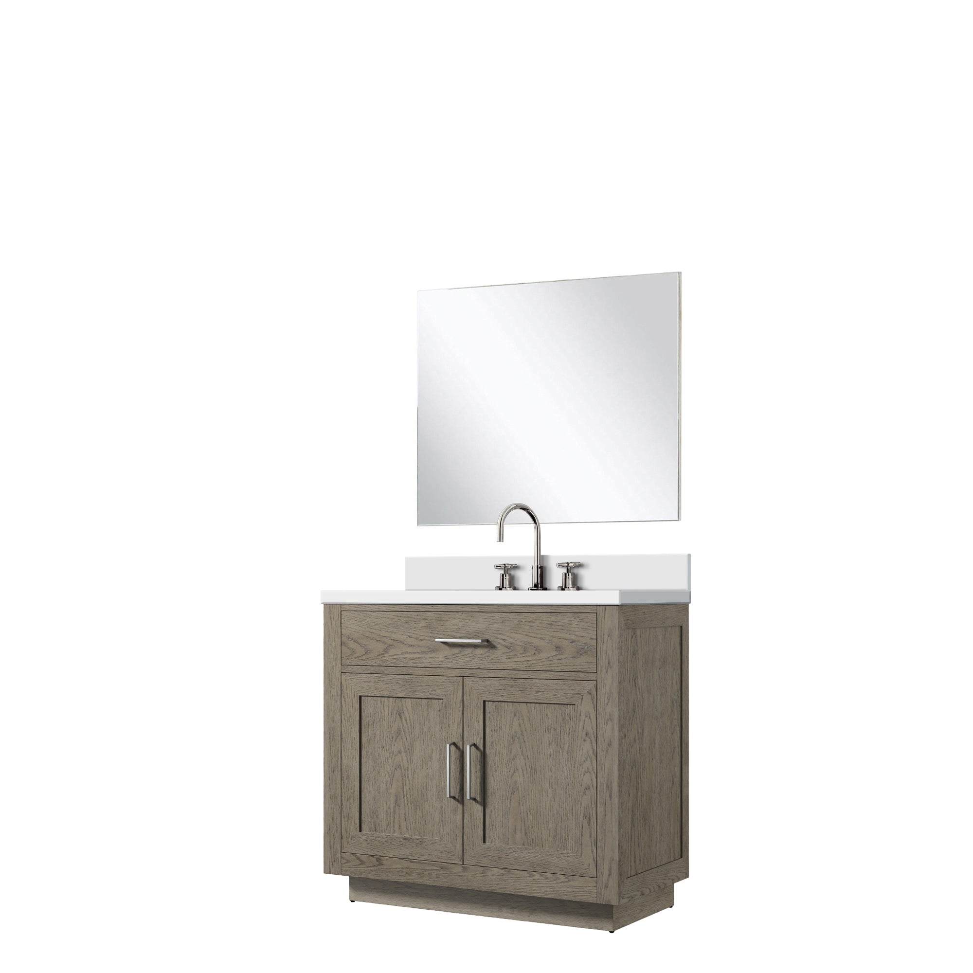 Abbey 36 in W x 22 in D Grey Oak Single Bath Vanity