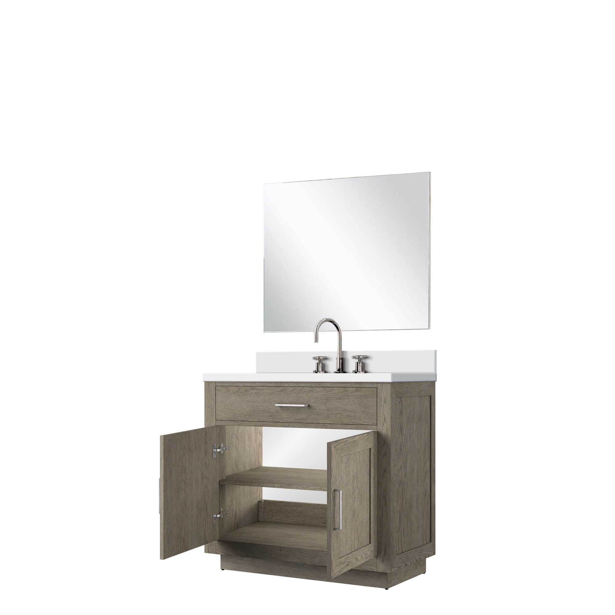 Abbey 36 in W x 22 in D Grey Oak Single Bath Vanity