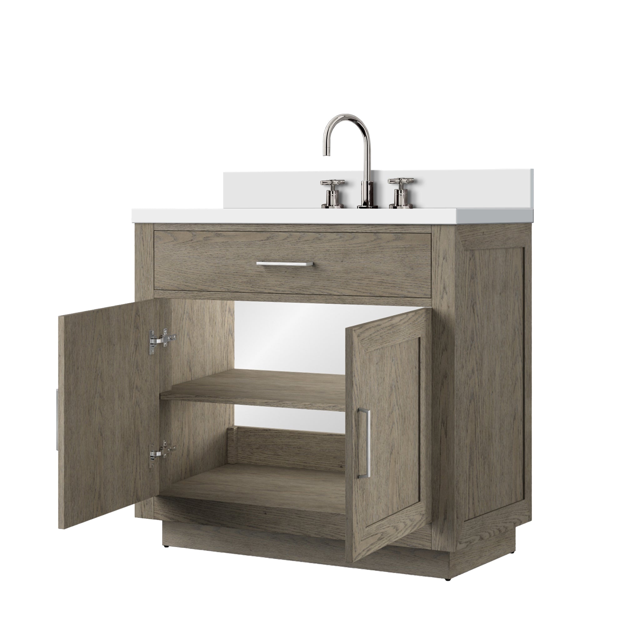 Abbey 36 in W x 22 in D Grey Oak Single Bath Vanity