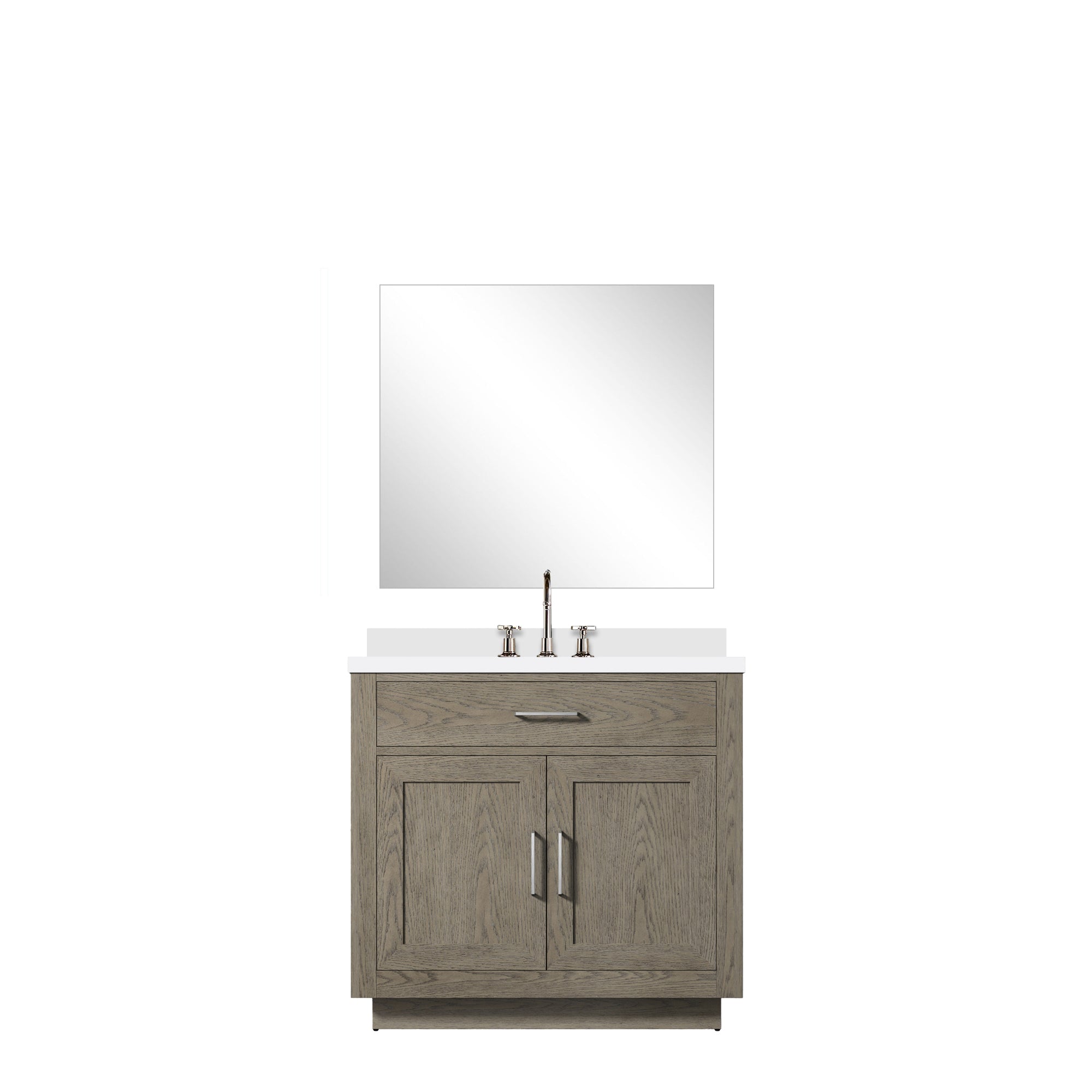 Abbey 36 in W x 22 in D Grey Oak Single Bath Vanity