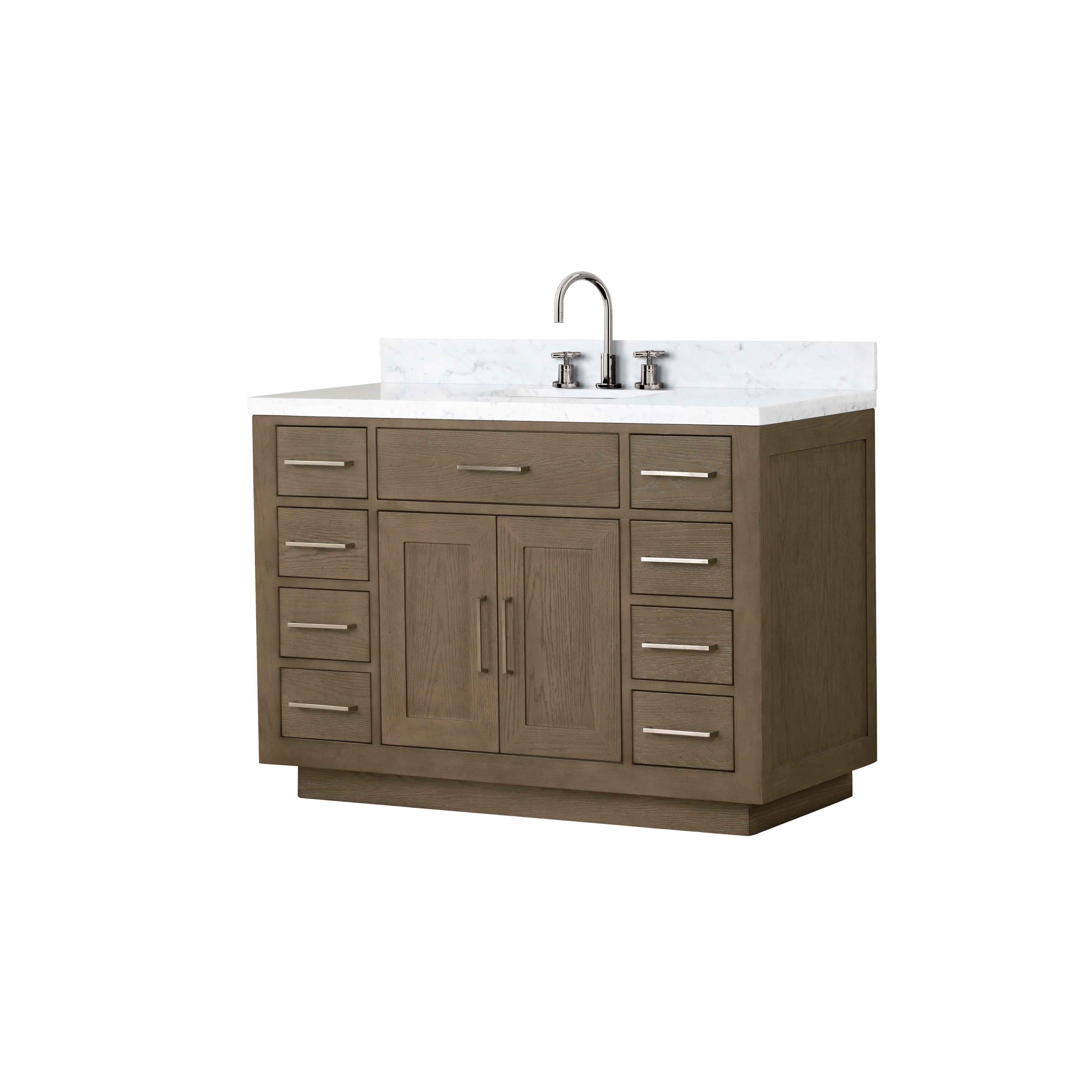 Abbey 48 in W x 22 in D Grey Oak Single Bath Vanity