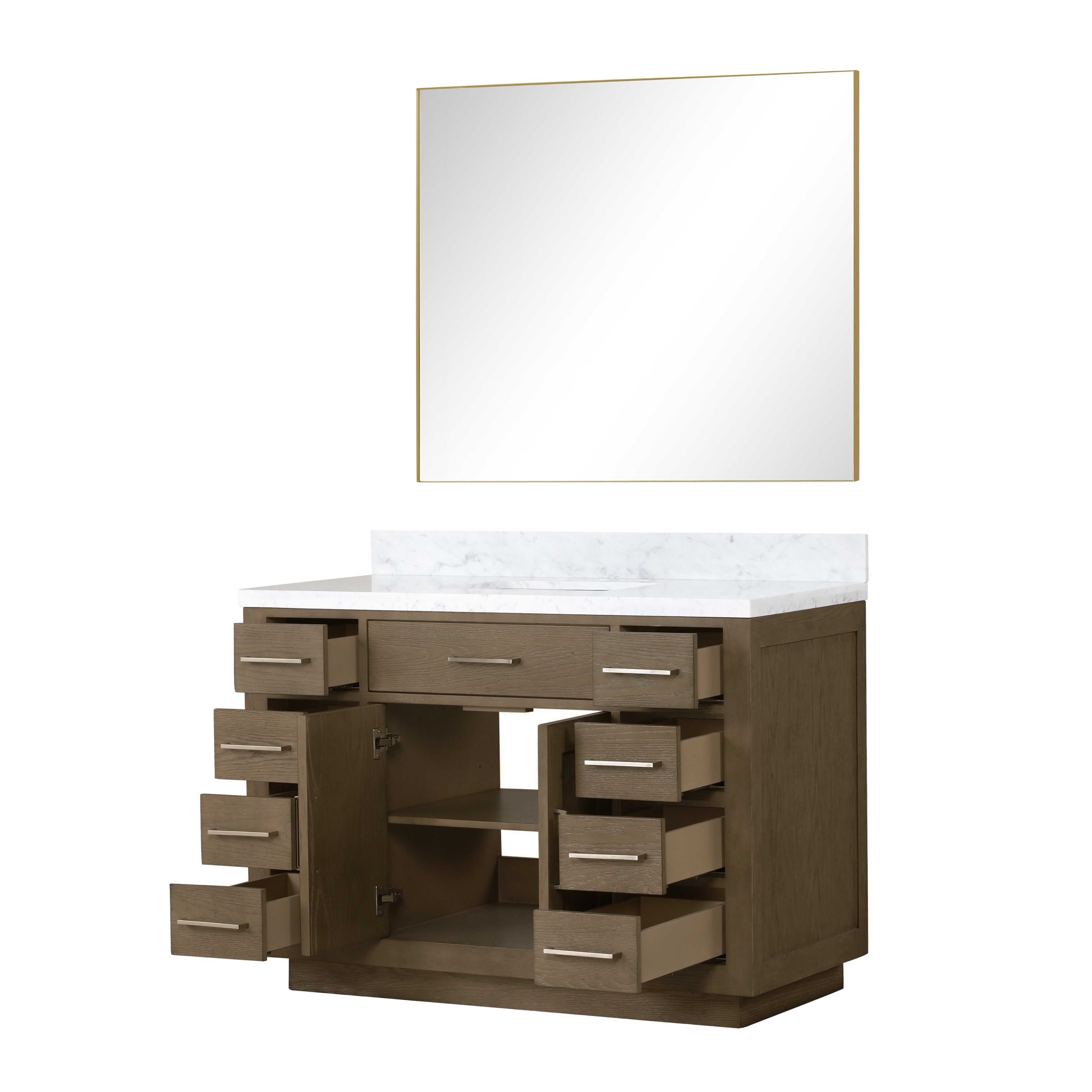 Abbey 48 in W x 22 in D Grey Oak Single Bath Vanity
