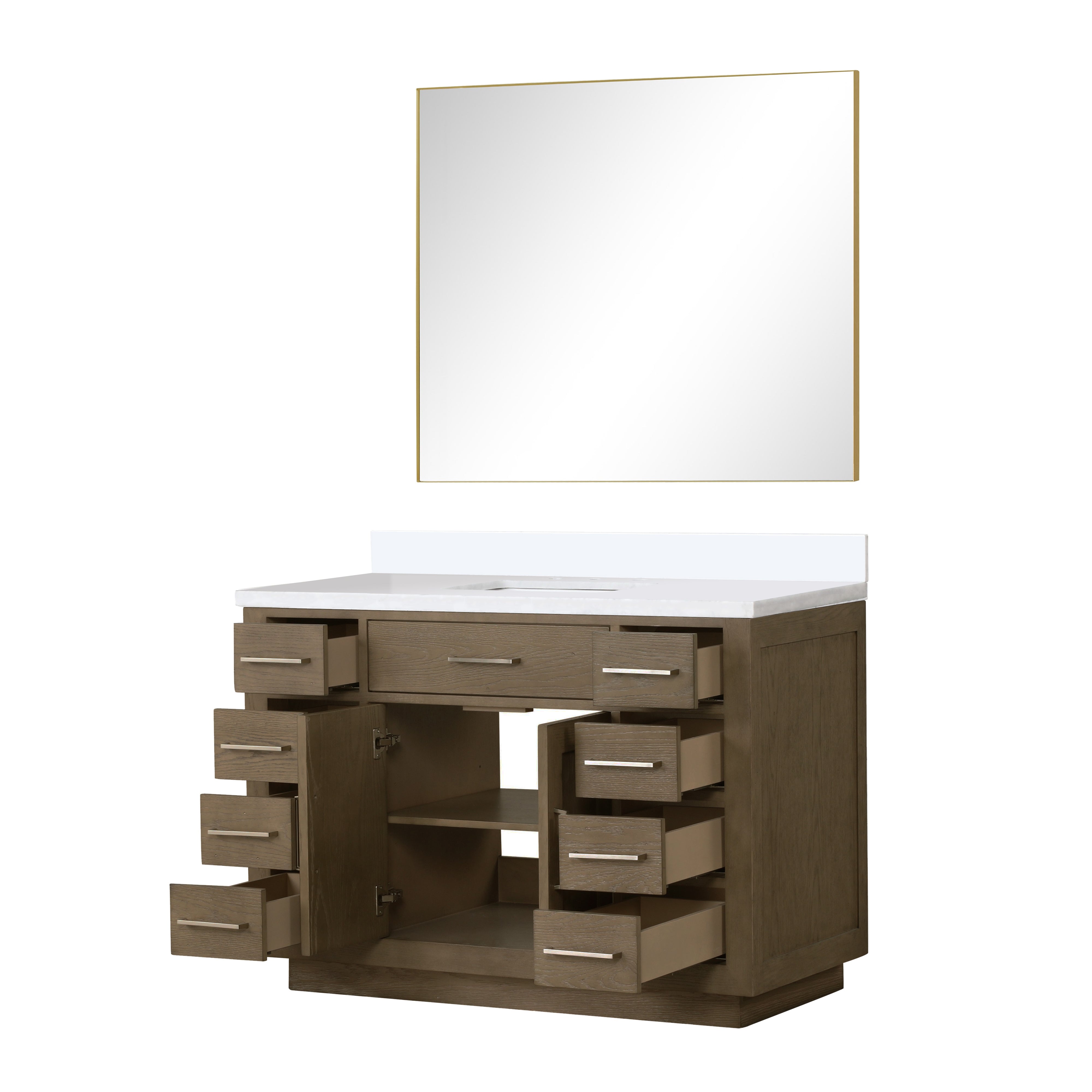 Abbey 48 in W x 22 in D Grey Oak Single Bath Vanity