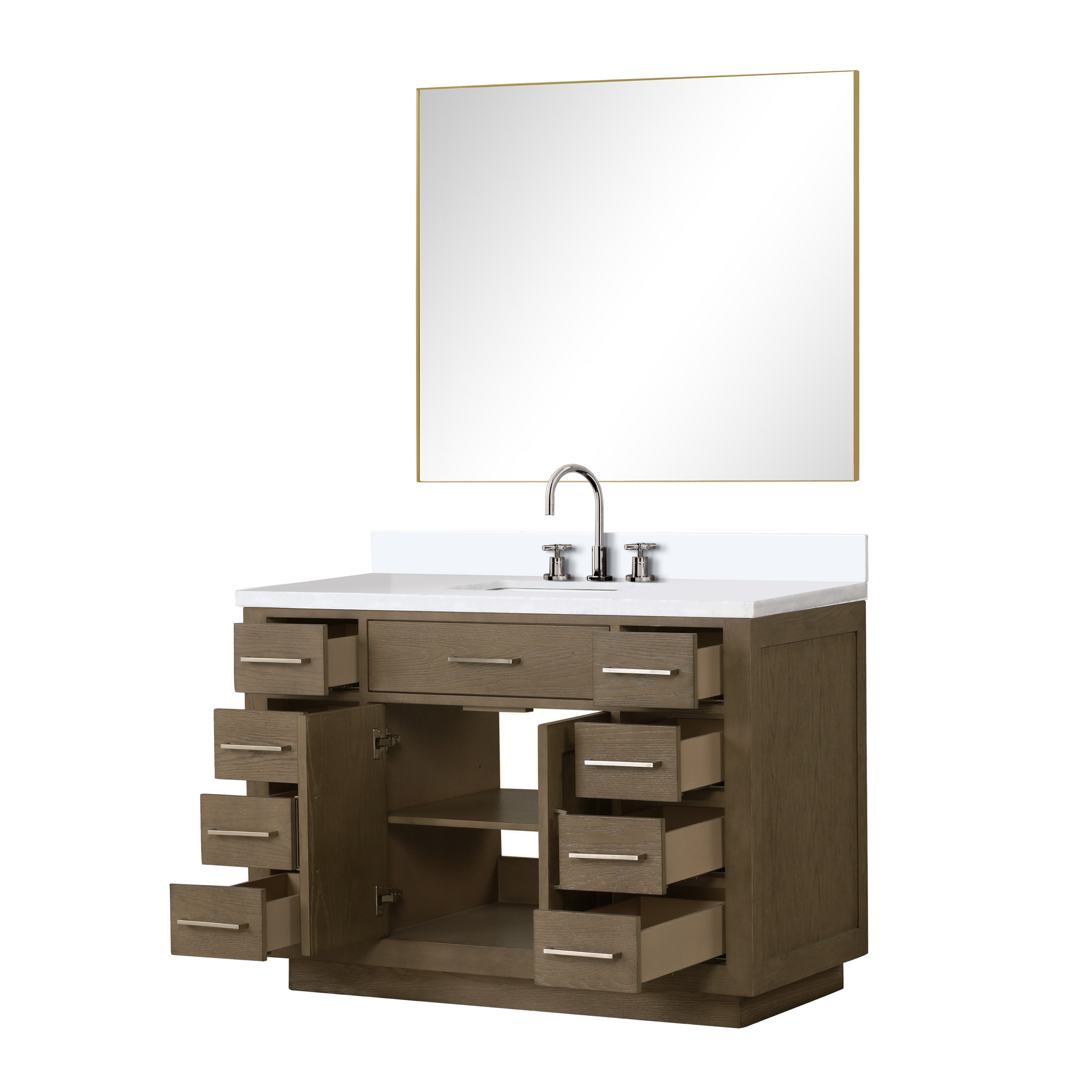 Abbey 48 in W x 22 in D Grey Oak Single Bath Vanity