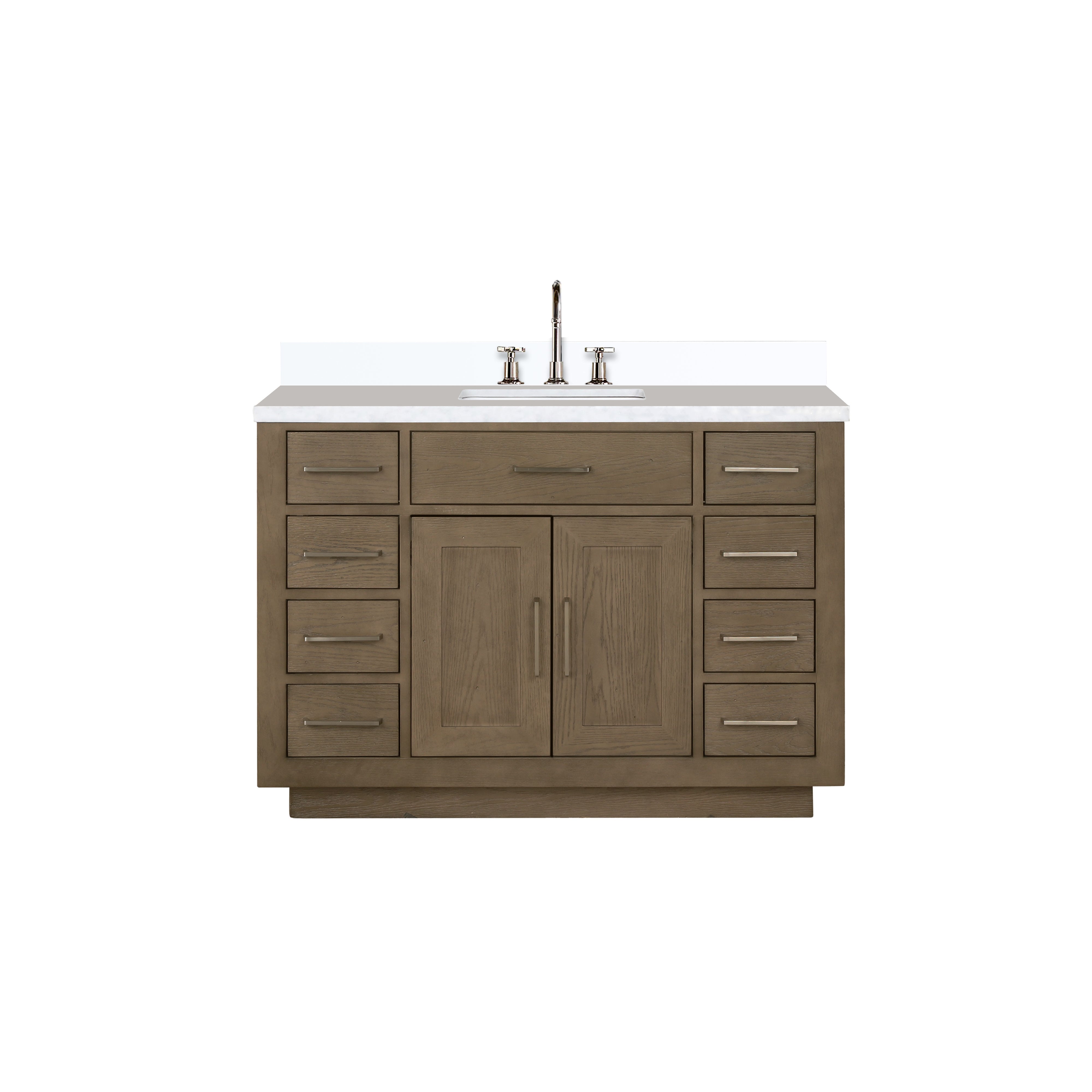 Abbey 48 in W x 22 in D Grey Oak Single Bath Vanity