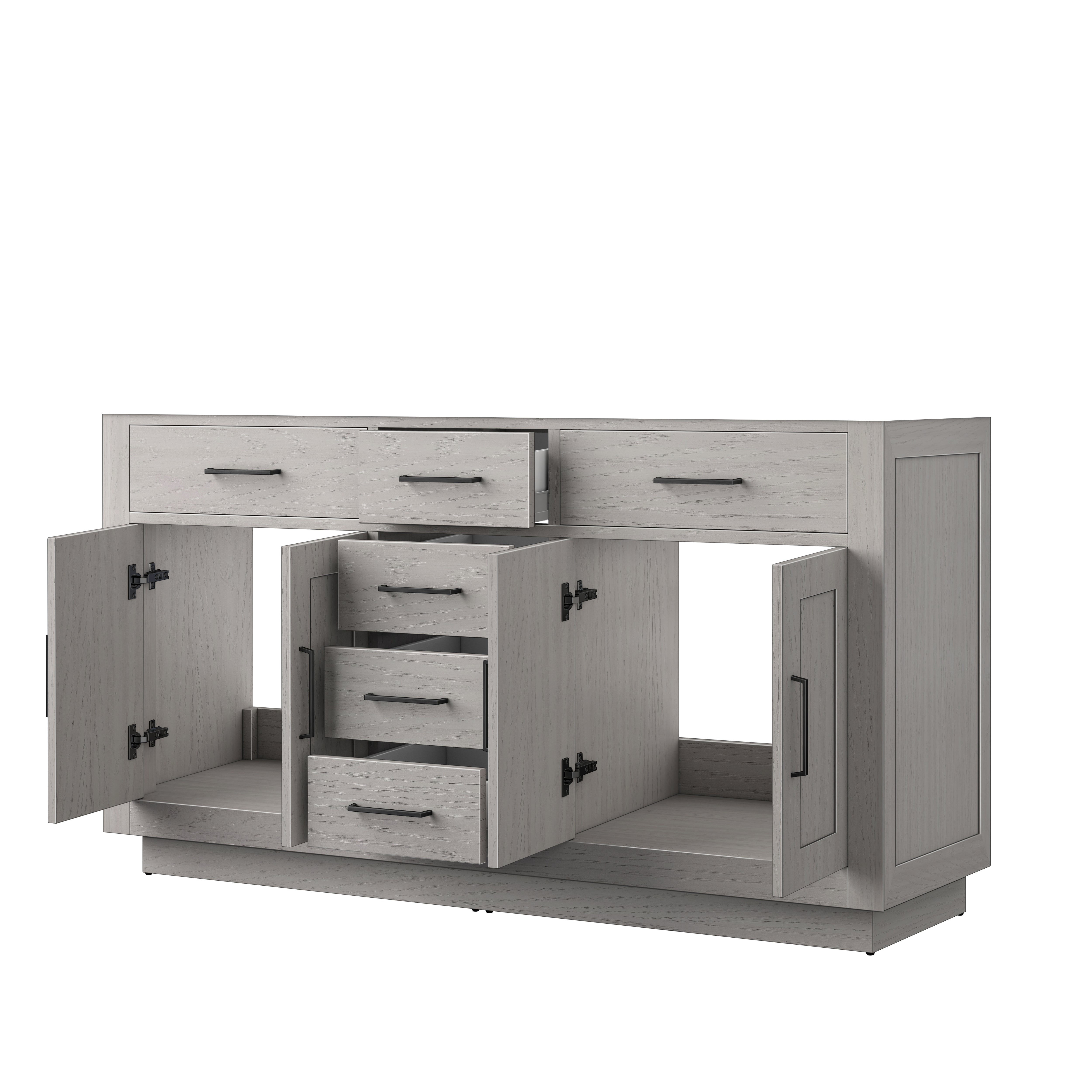 Abbey 60 in W x 22 in D White Oak Double Bath Vanity