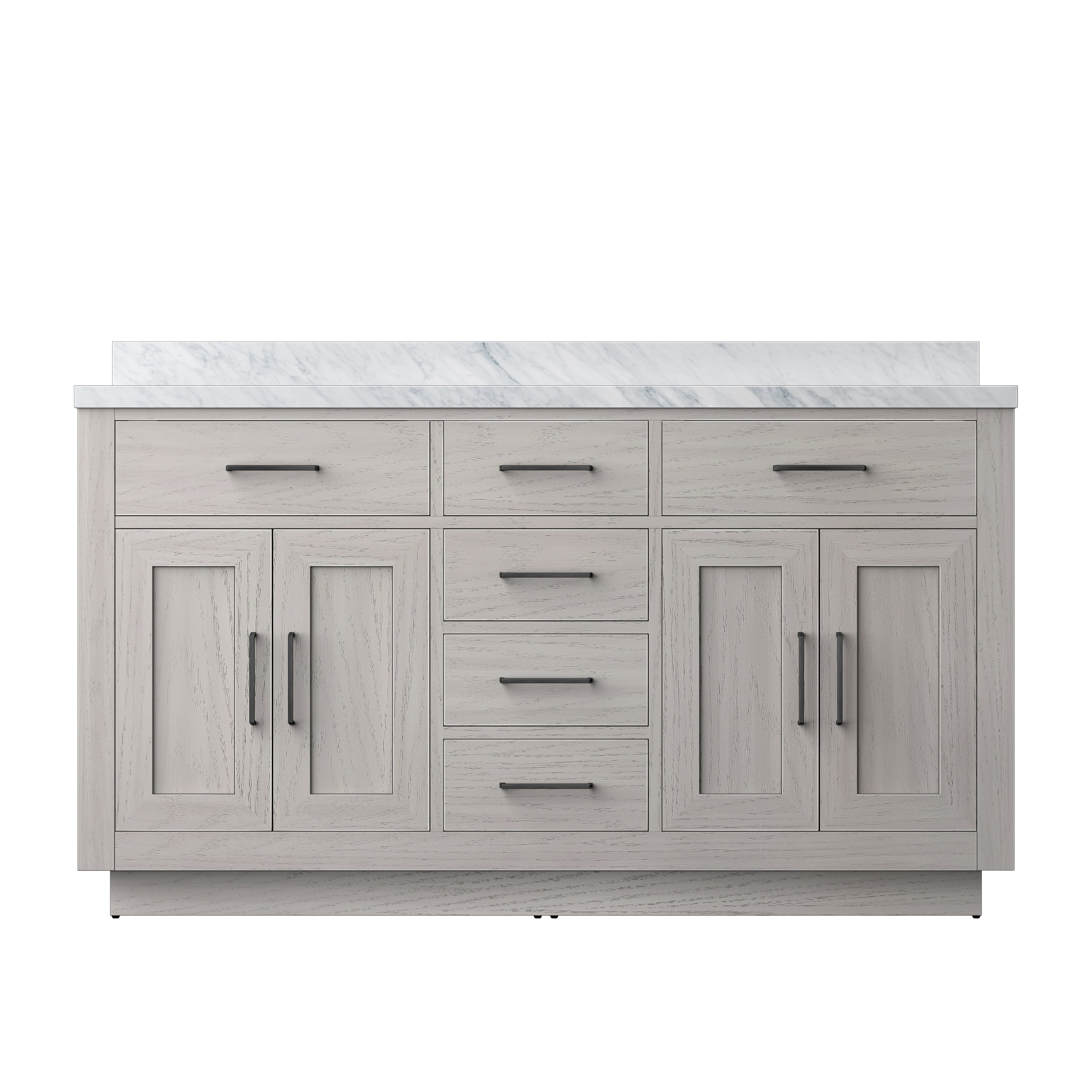 Abbey 60 in W x 22 in D White Oak Double Bath Vanity