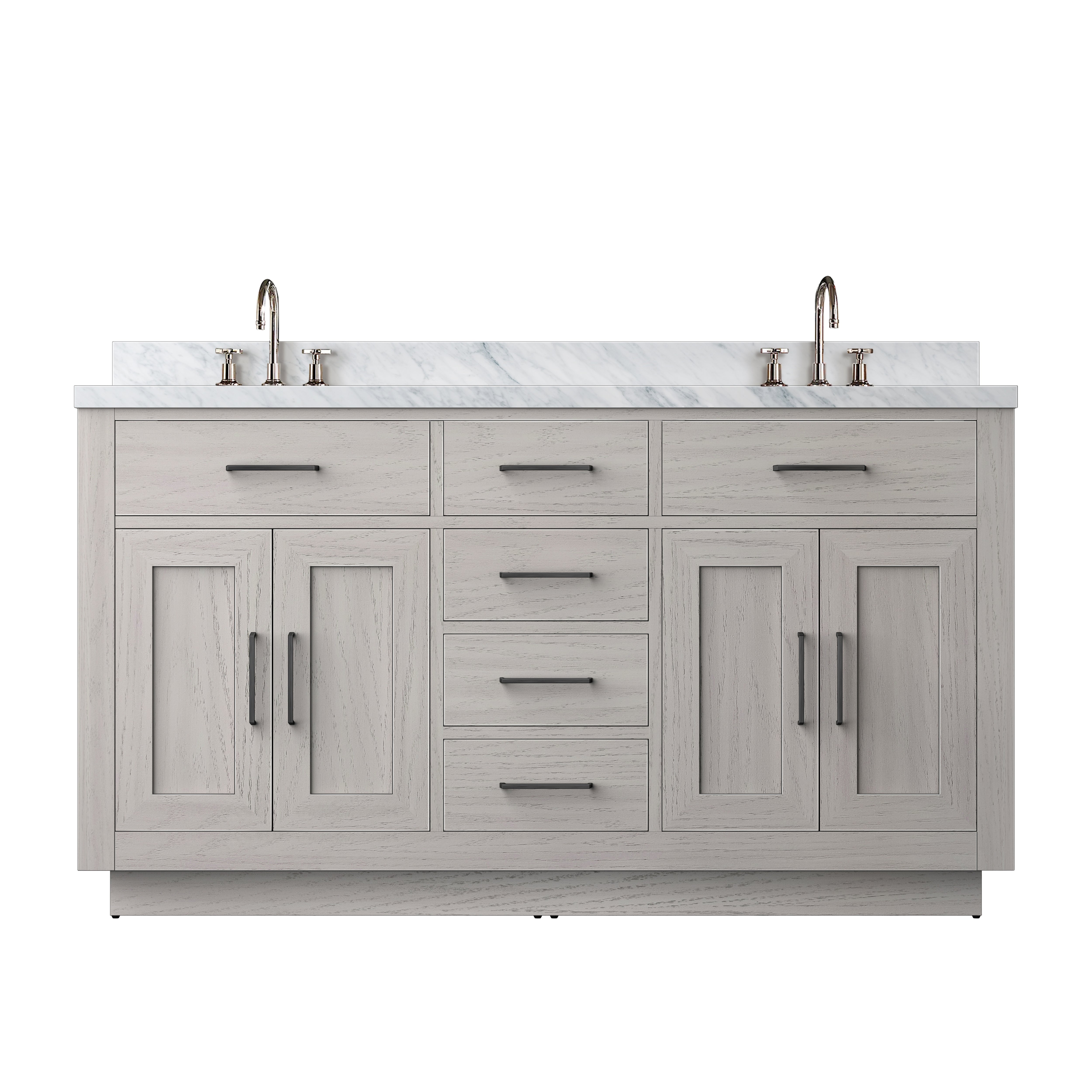 Abbey 60 in W x 22 in D White Oak Double Bath Vanity