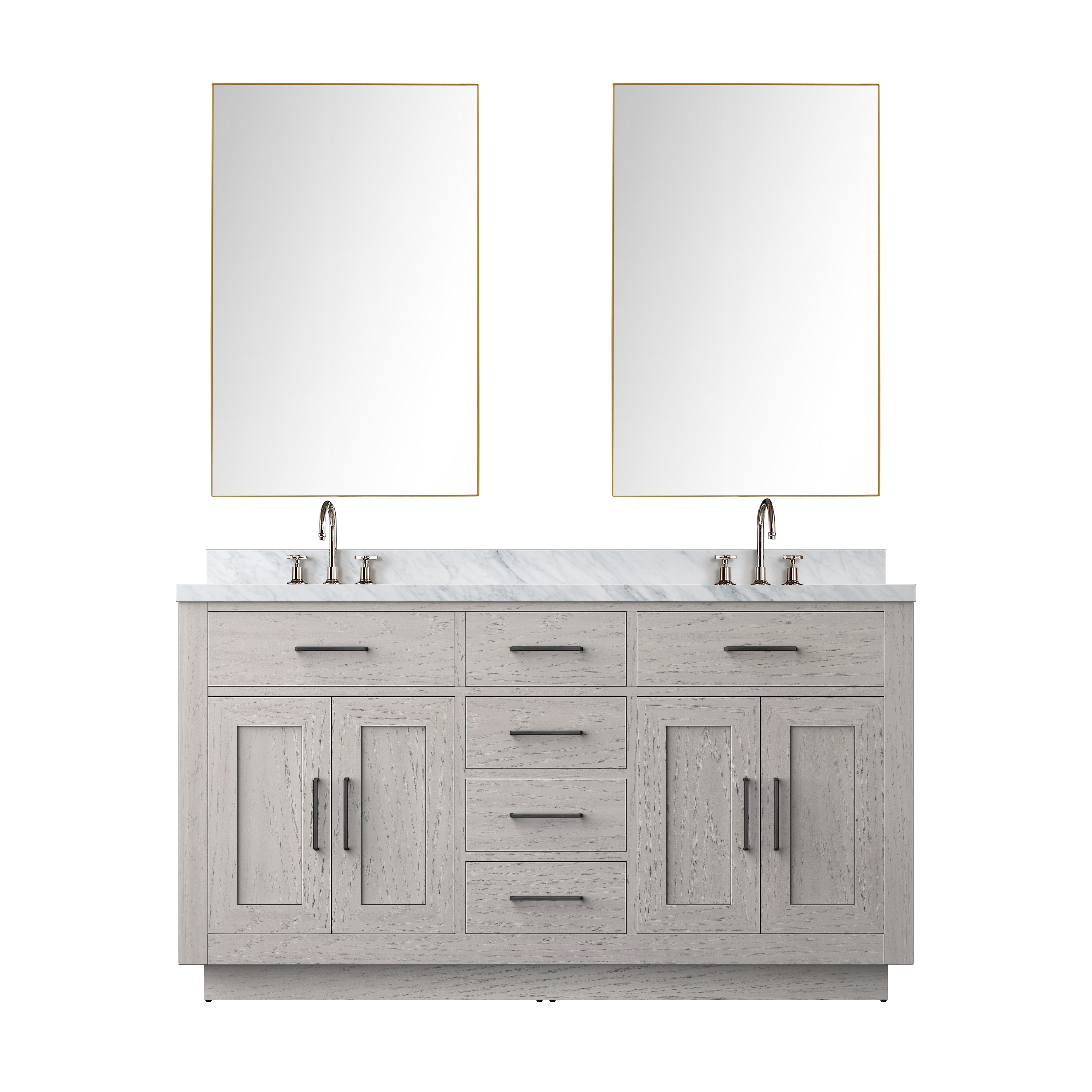 Abbey 60 in W x 22 in D White Oak Double Bath Vanity