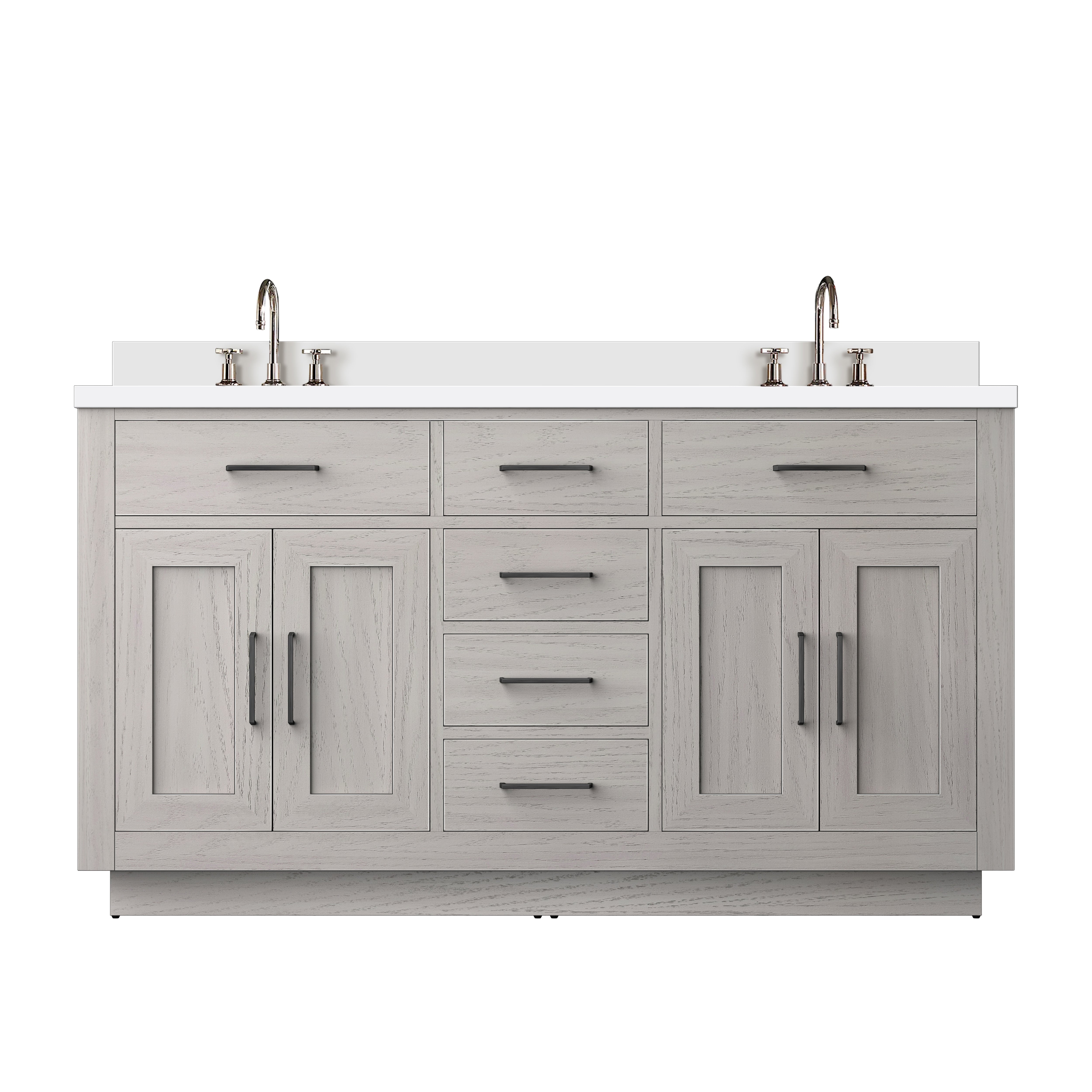 Abbey 60 in W x 22 in D White Oak Double Bath Vanity