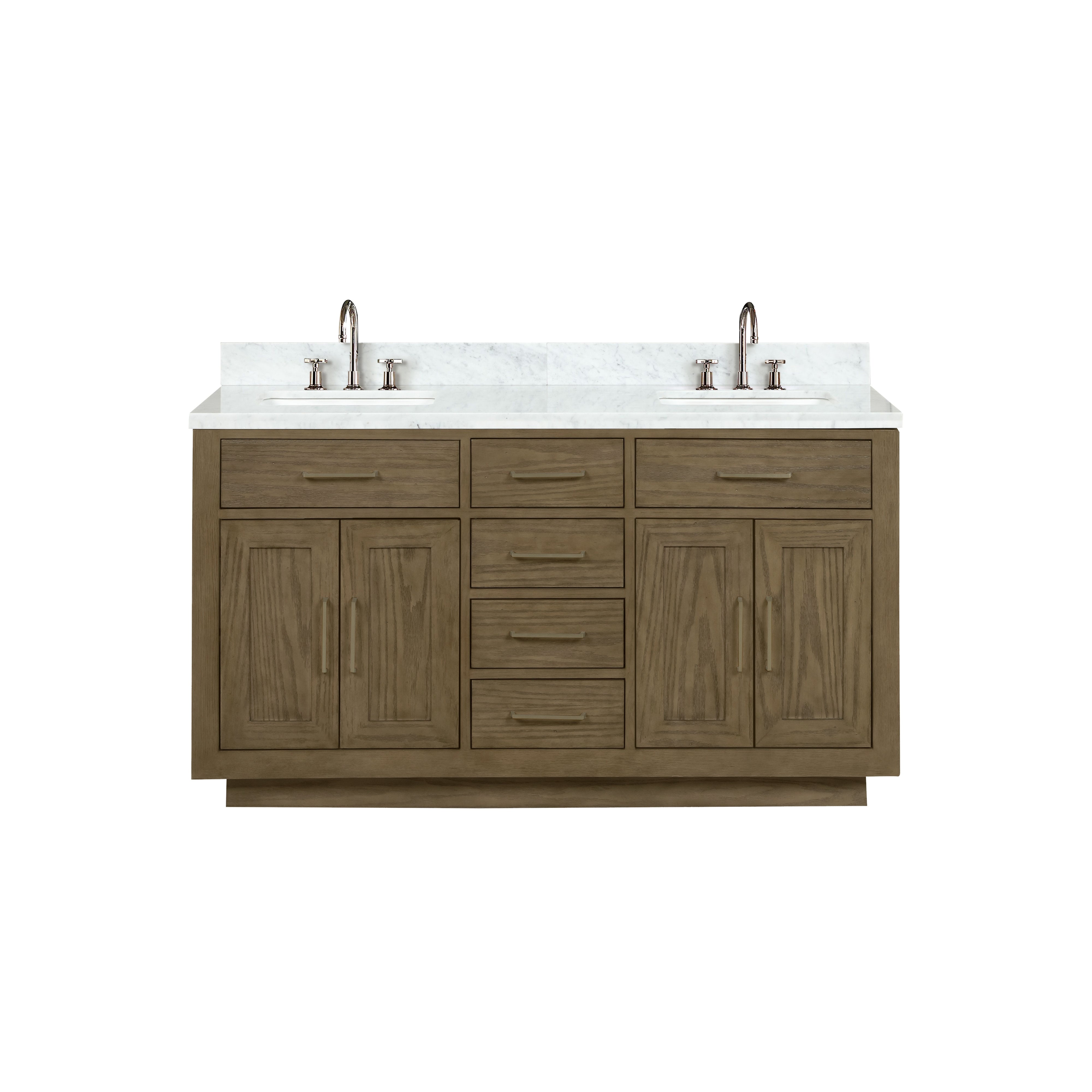 Abbey 60 in W x 22 in D Grey Oak Double Bath Vanity