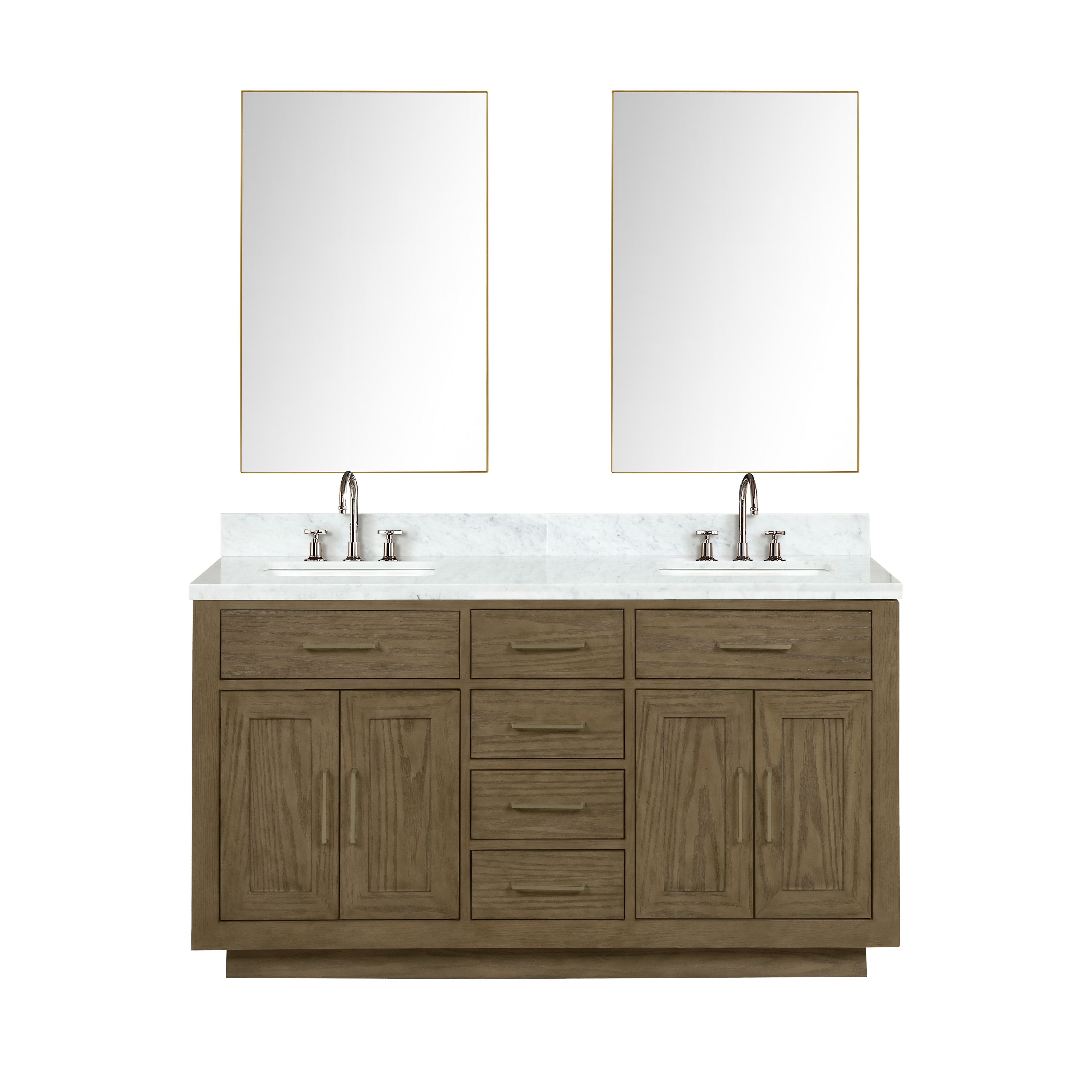 Abbey 60 in W x 22 in D Grey Oak Double Bath Vanity