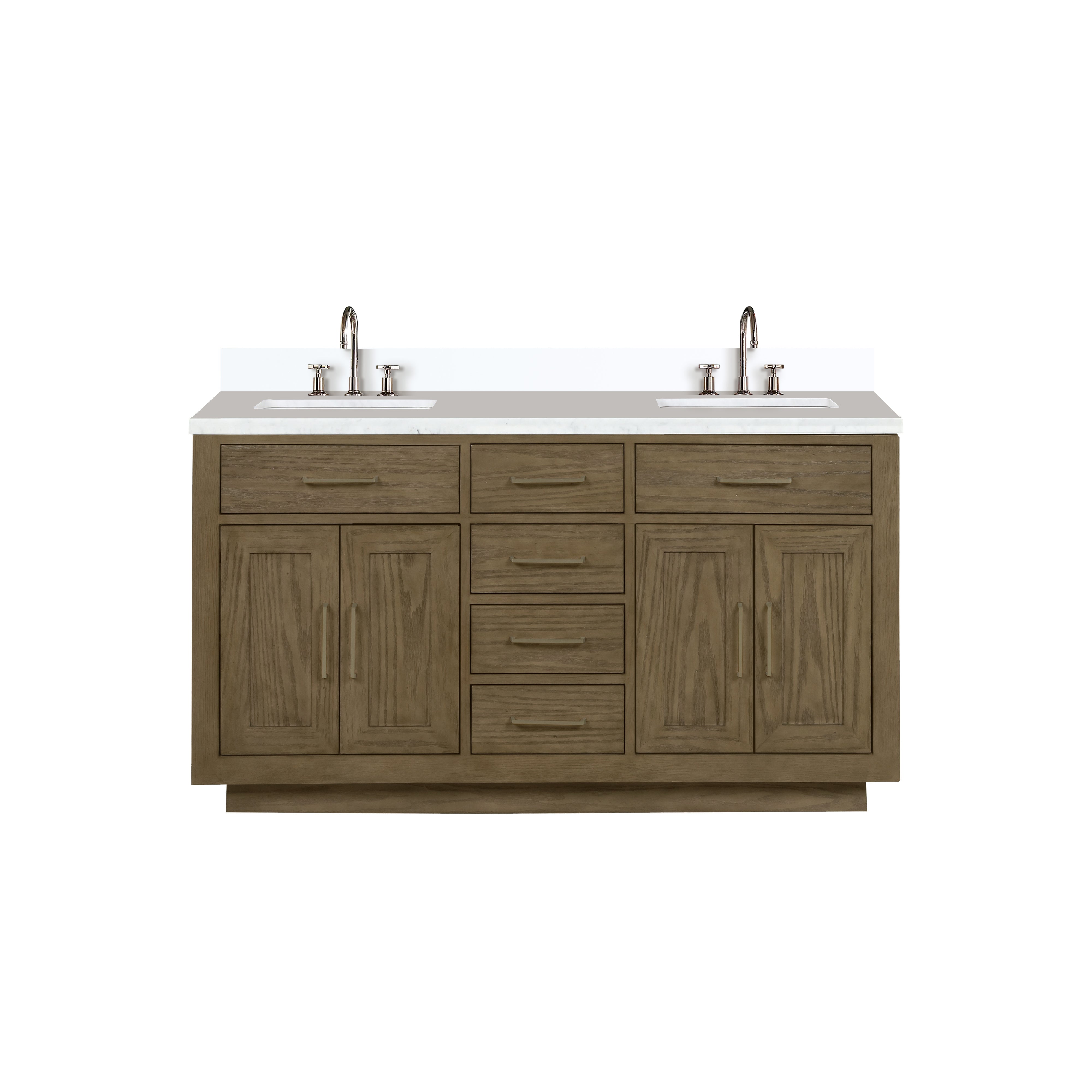 Abbey 60 in W x 22 in D Grey Oak Double Bath Vanity