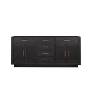 Abbey 72 in W x 22 in D Black Oak Double Bath Vanity