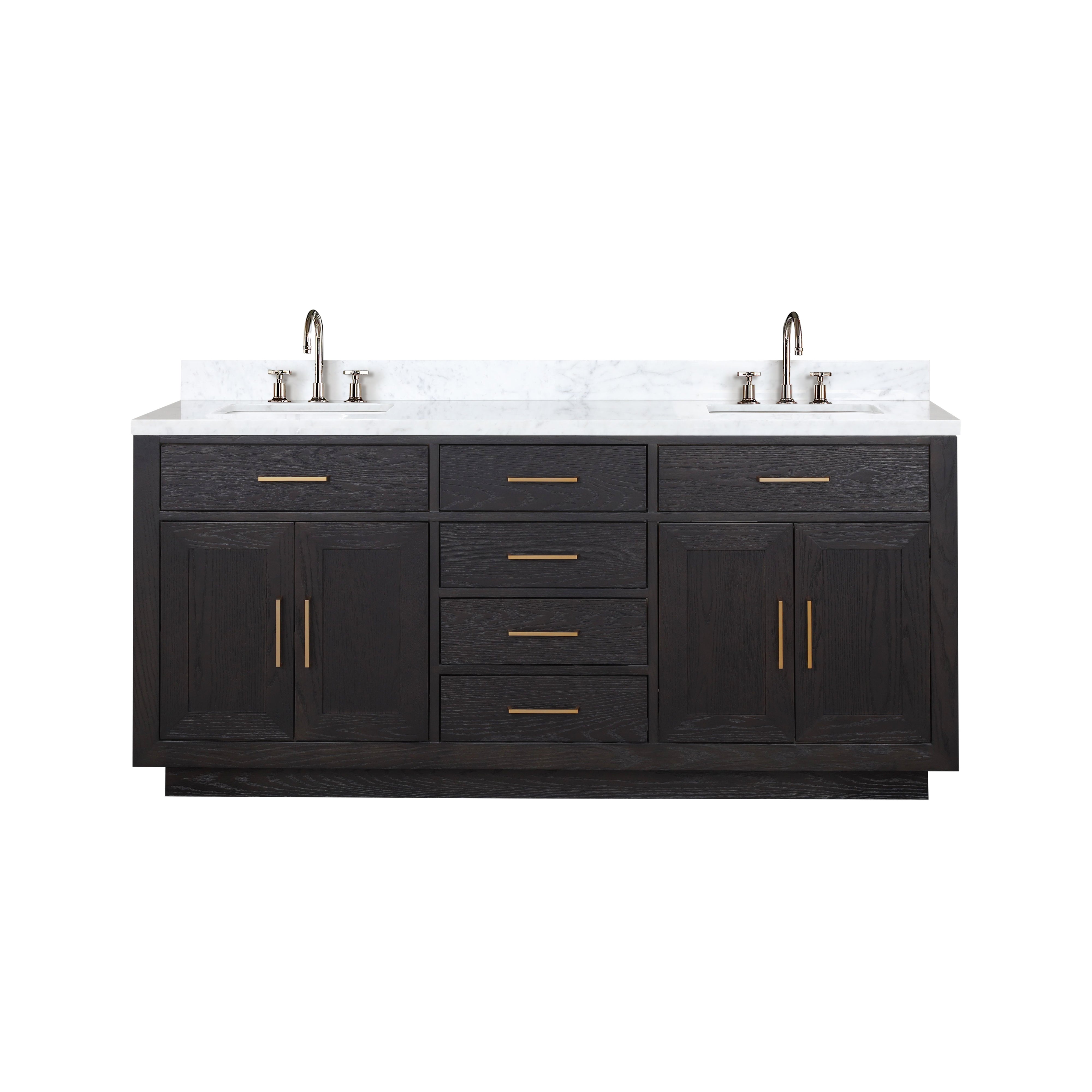Abbey 72 in W x 22 in D Black Oak Double Bath Vanity