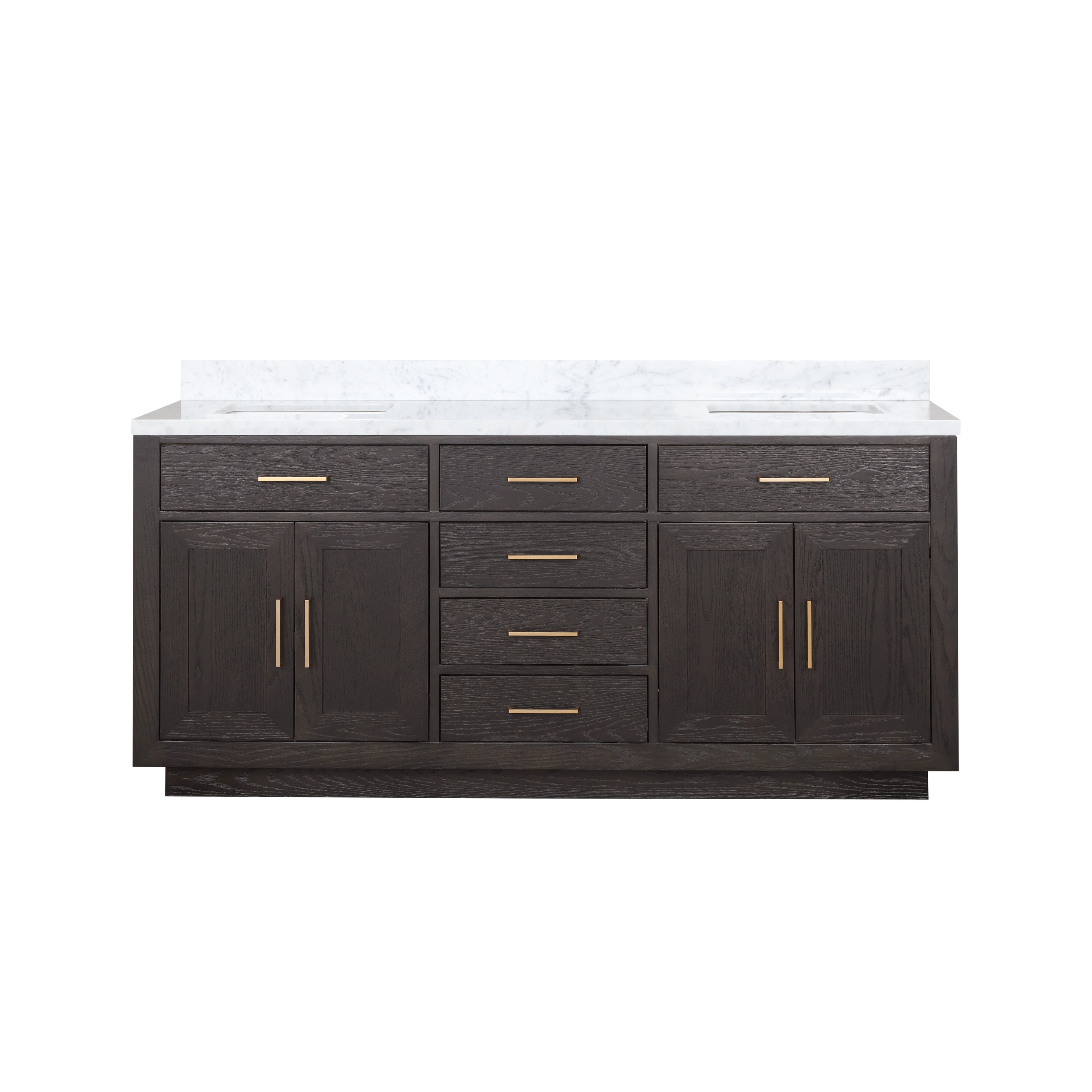 Abbey 72 in W x 22 in D Brown Oak Double Bath Vanity