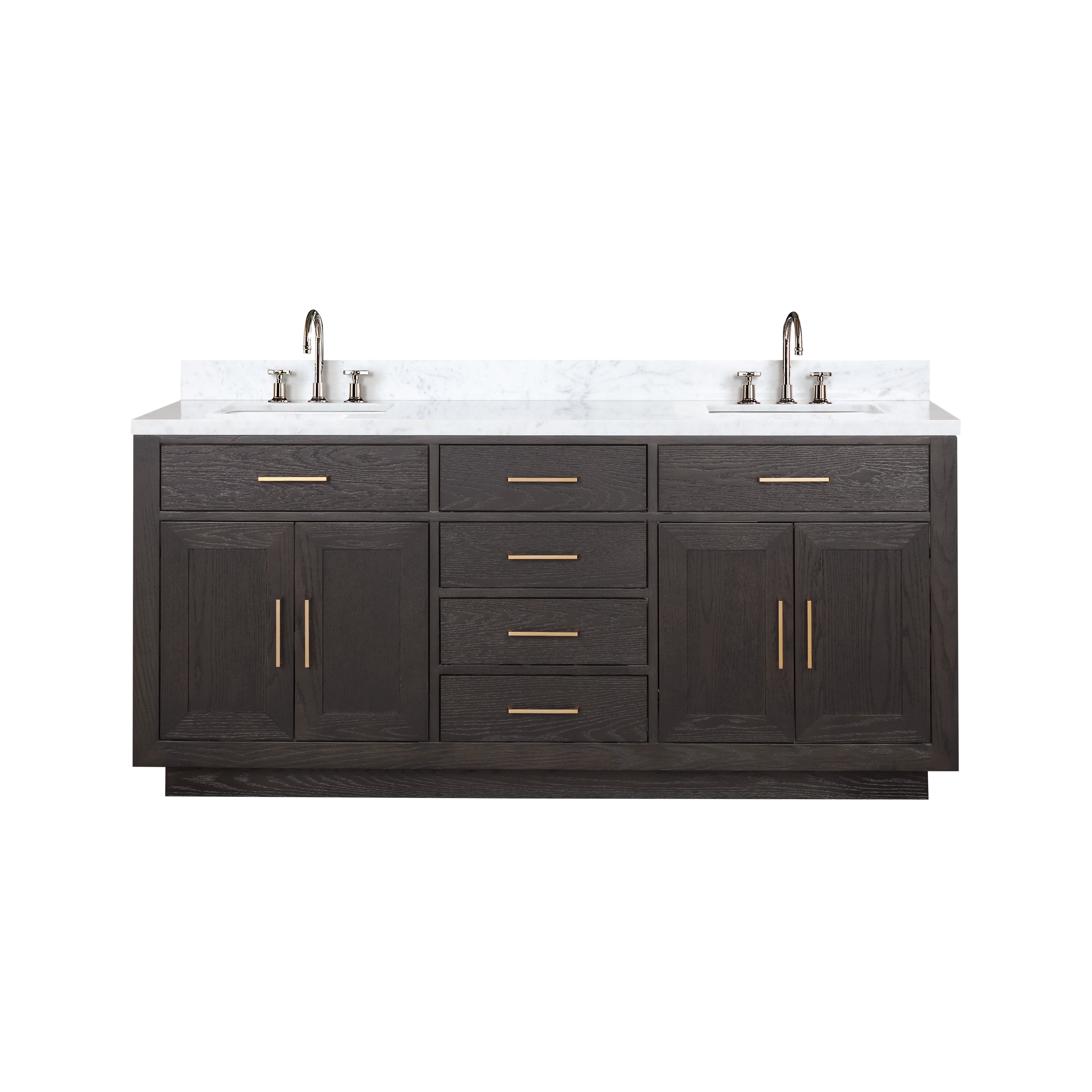 Abbey 72 in W x 22 in D Brown Oak Double Bath Vanity