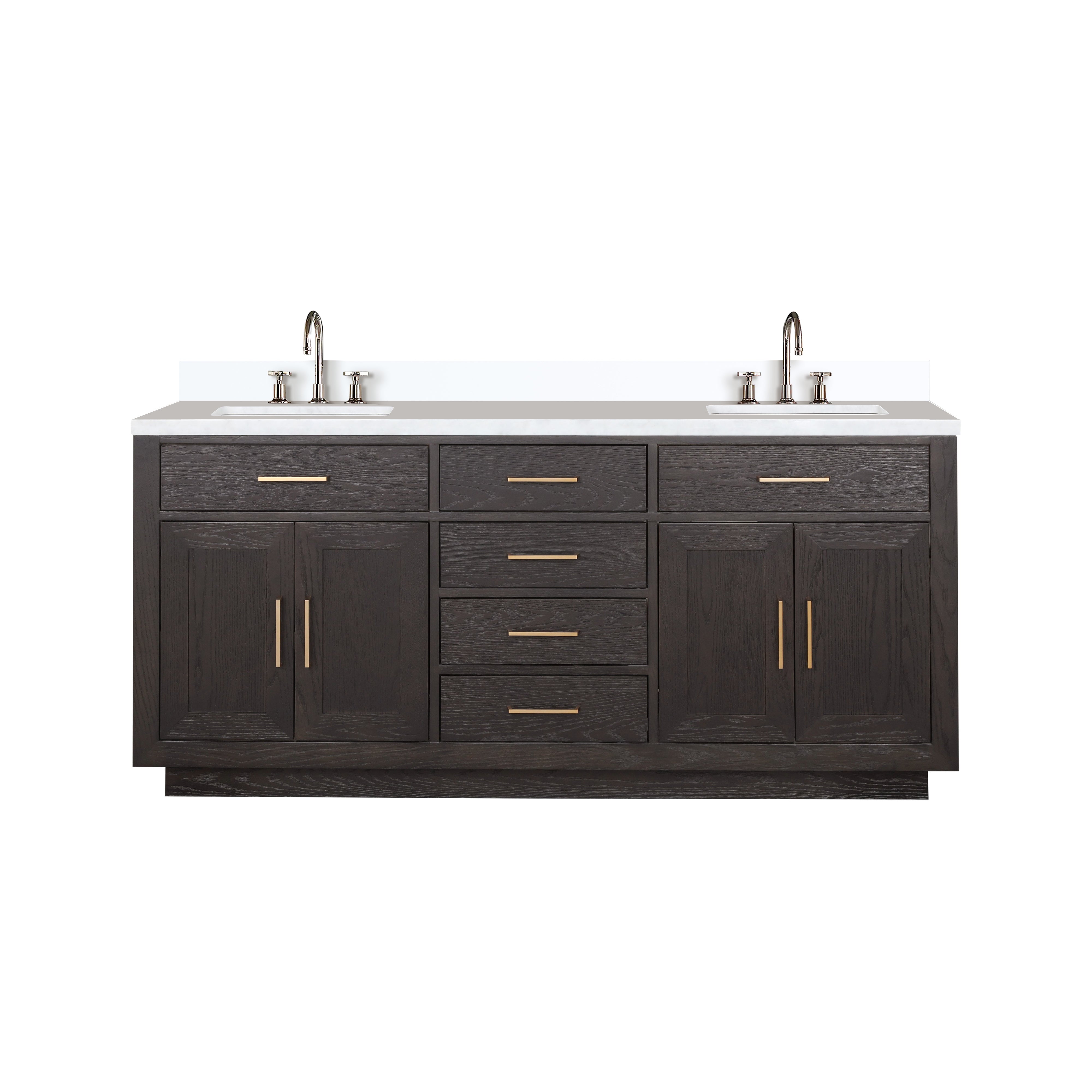 Abbey 72 in W x 22 in D Brown Oak Double Bath Vanity
