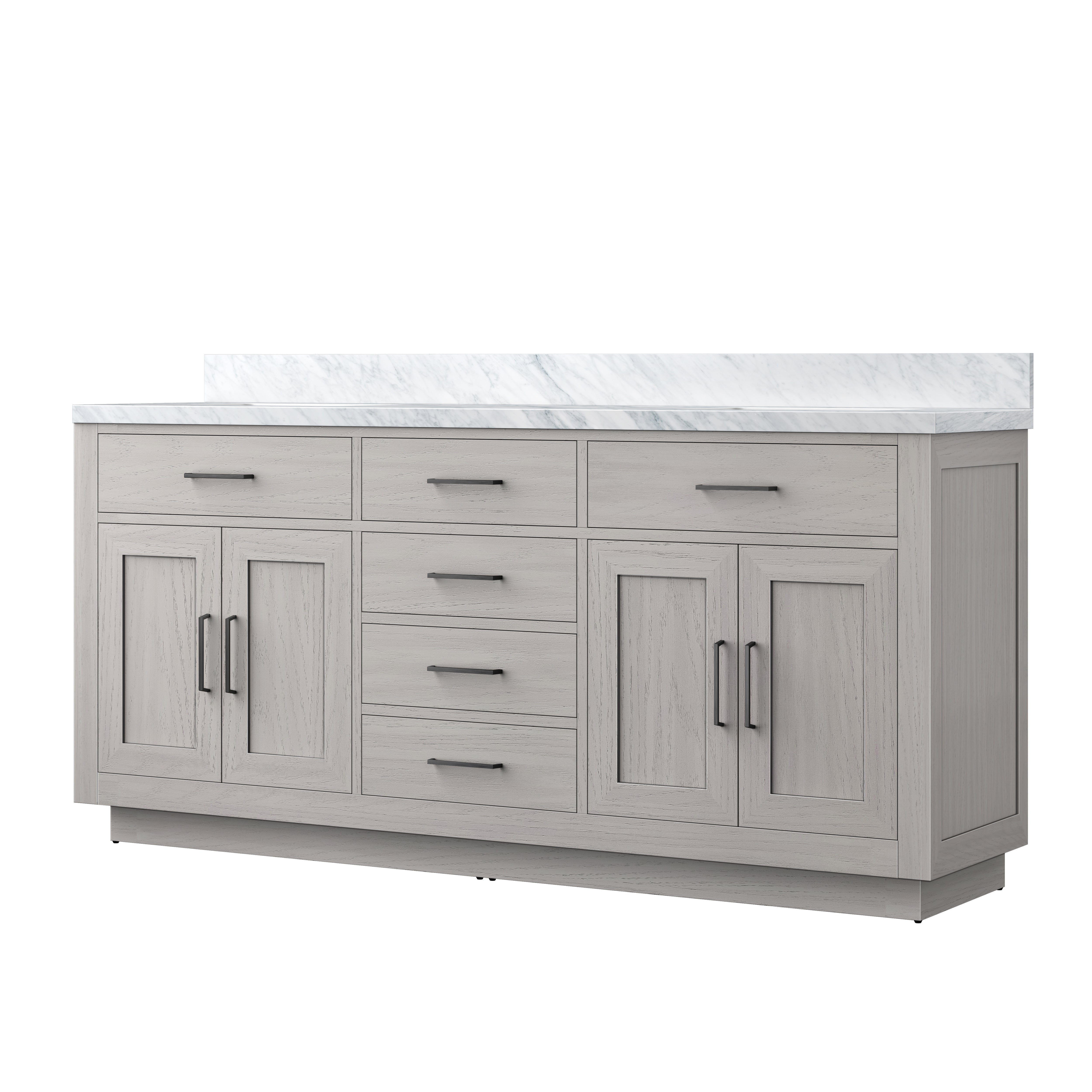Abbey 72 in W x 22 in D White Oak Double Bath Vanity