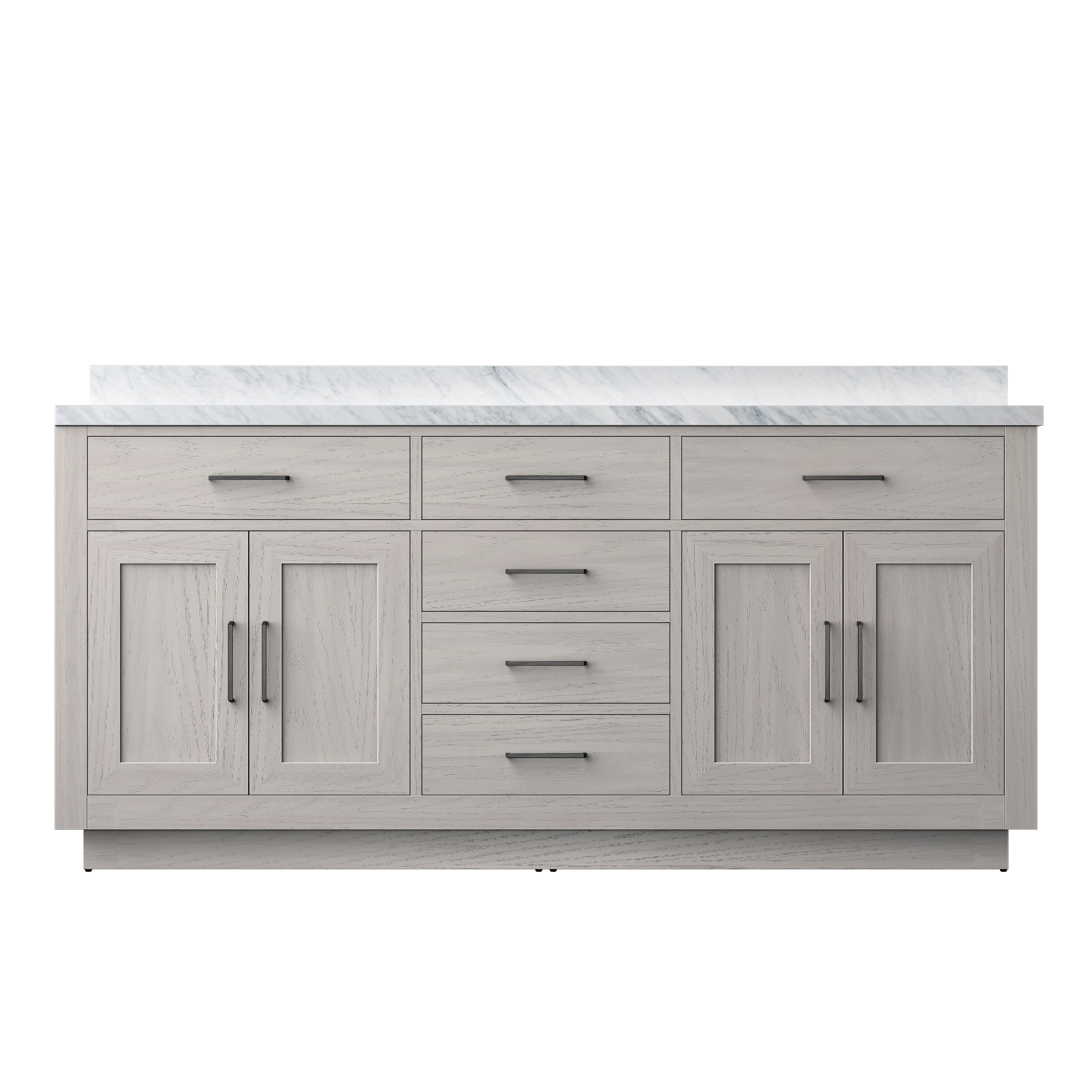 Abbey 72 in W x 22 in D White Oak Double Bath Vanity