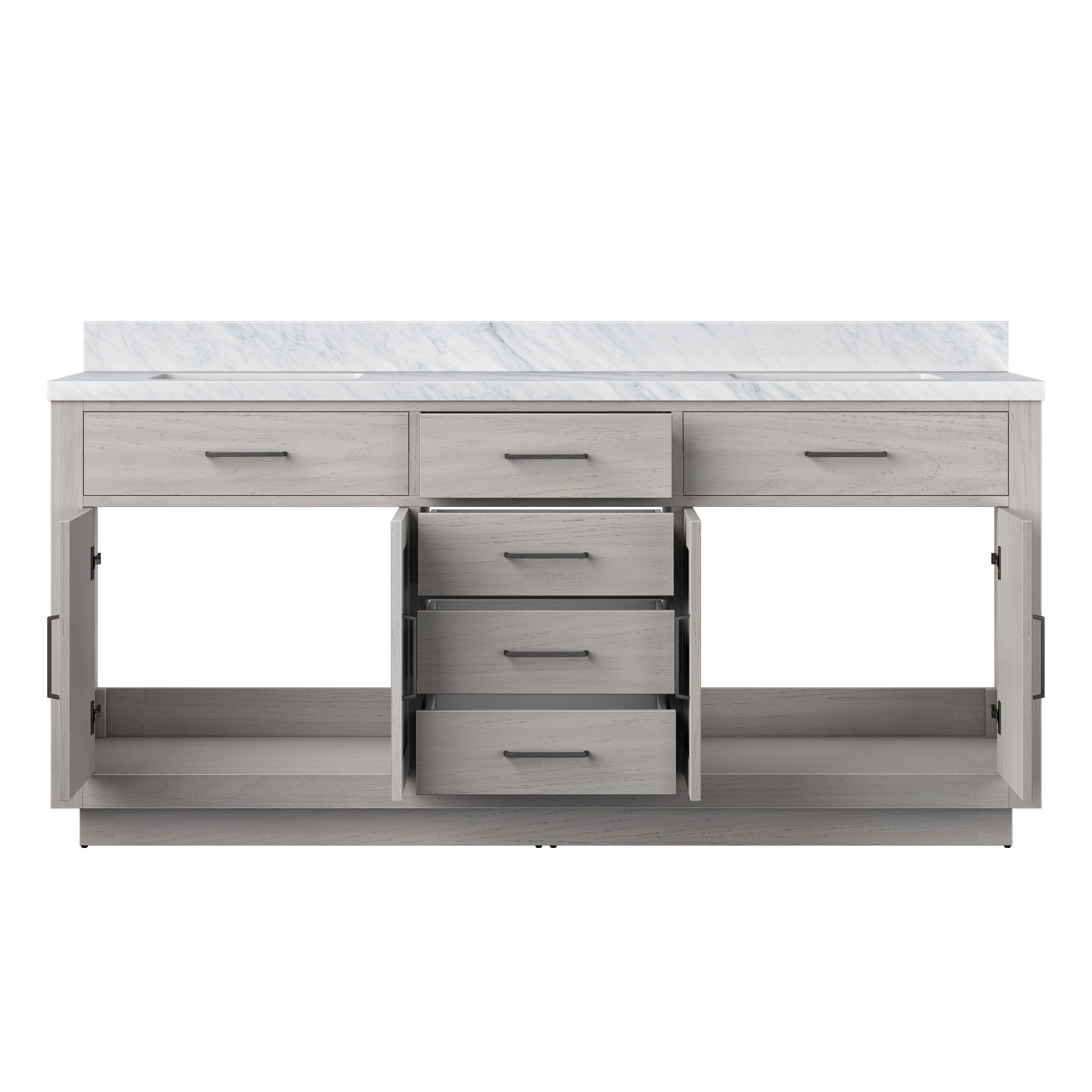 Abbey 72 in W x 22 in D White Oak Double Bath Vanity