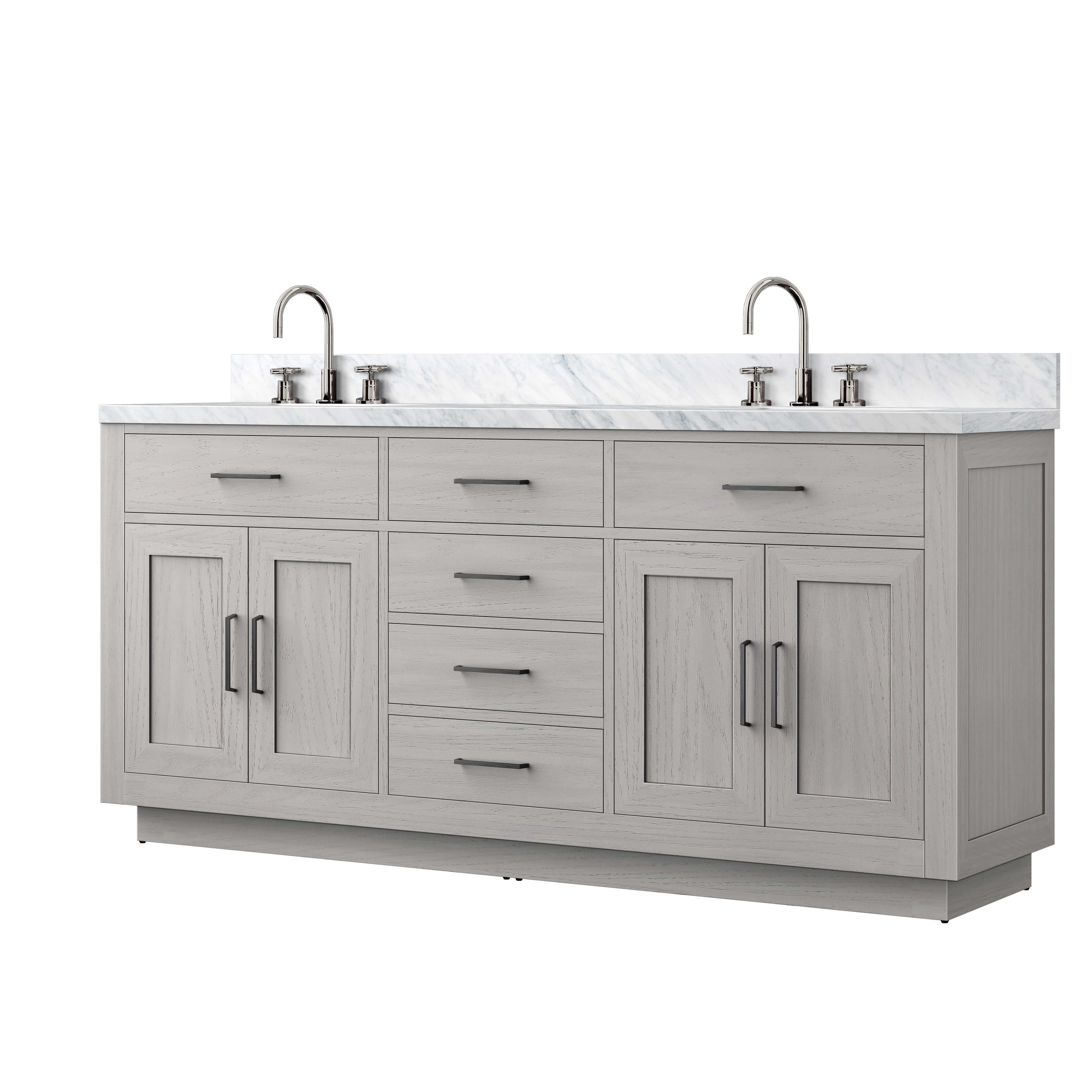 Abbey 72 in W x 22 in D White Oak Double Bath Vanity