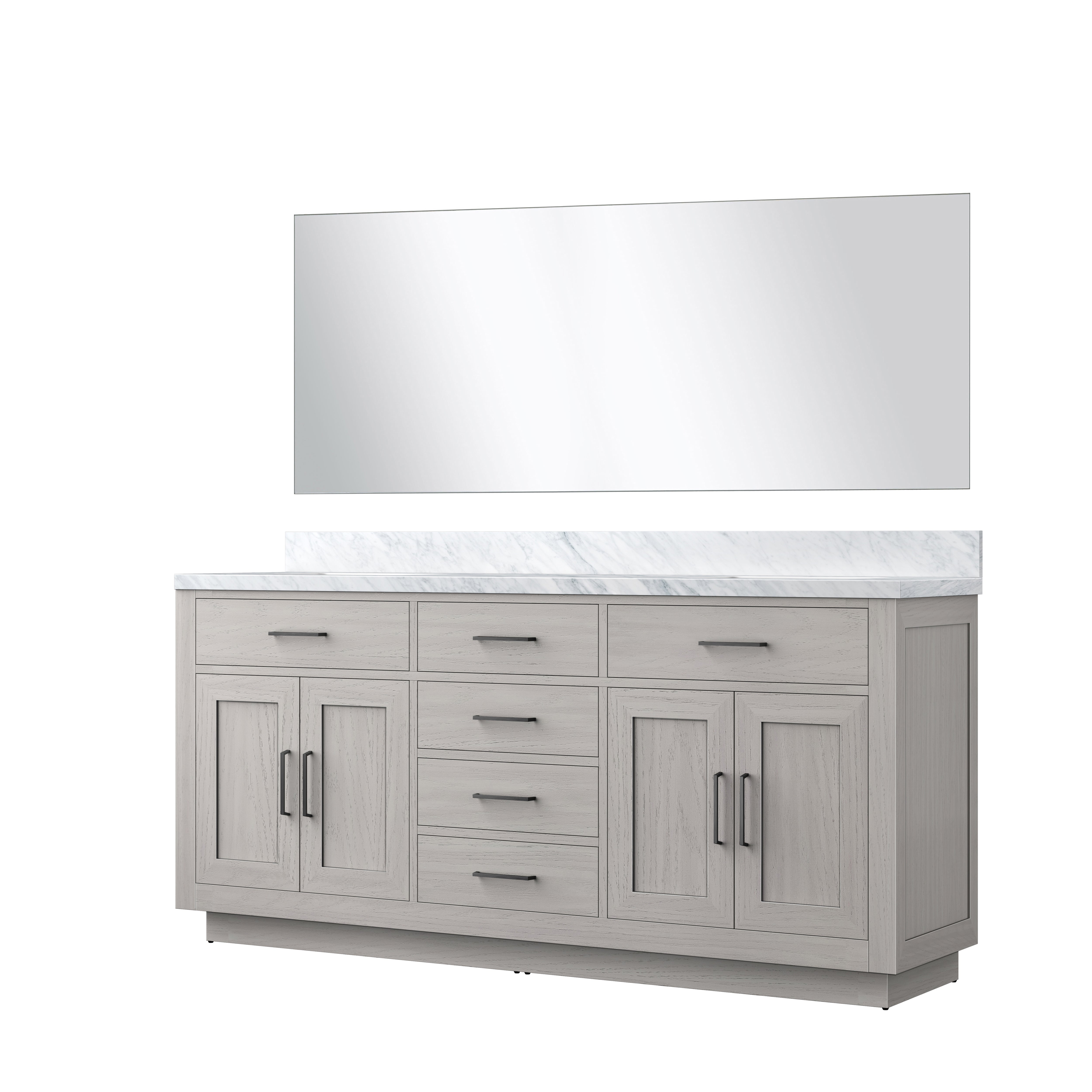 Abbey 72 in W x 22 in D White Oak Double Bath Vanity