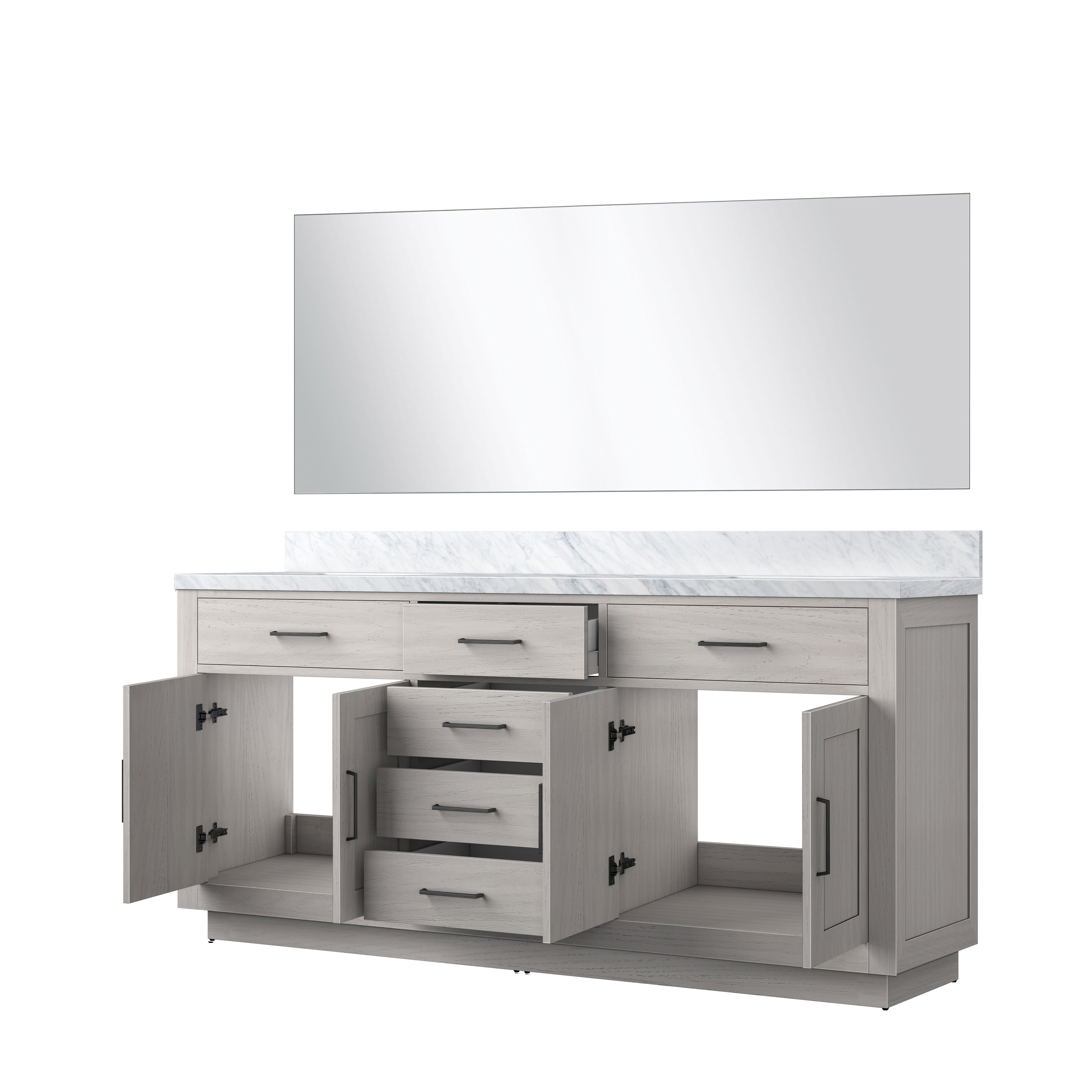 Abbey 72 in W x 22 in D White Oak Double Bath Vanity