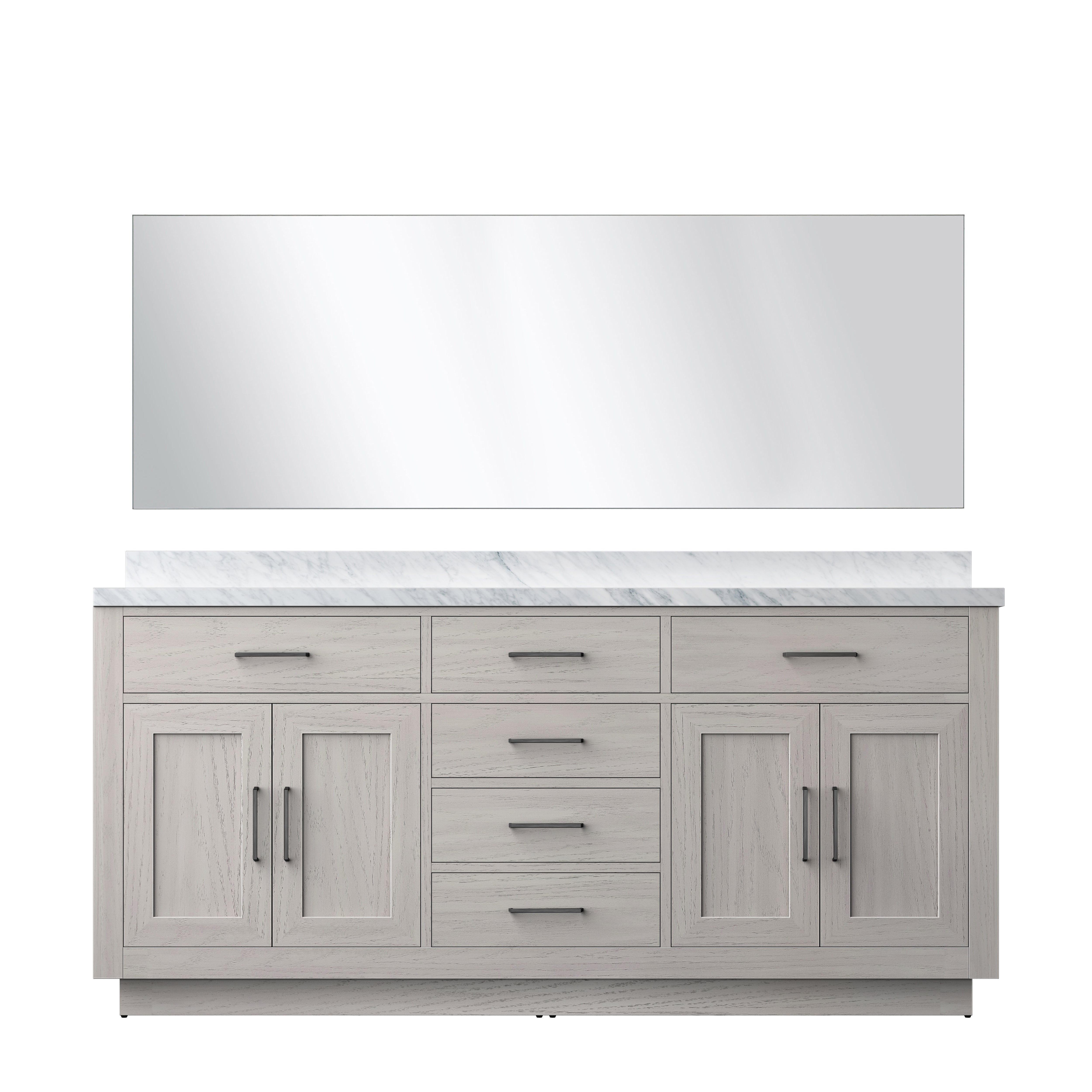 Abbey 72 in W x 22 in D White Oak Double Bath Vanity