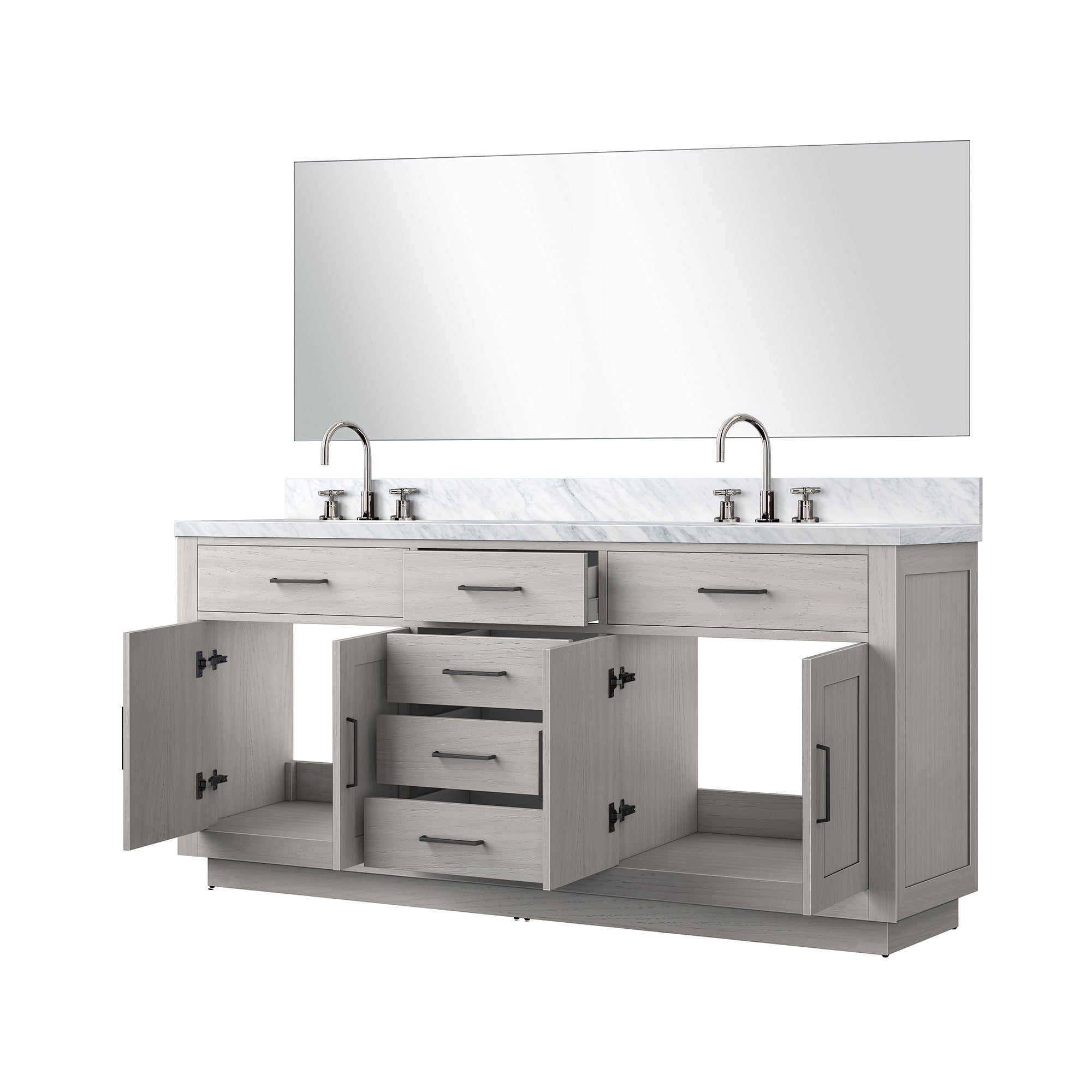 Abbey 72 in W x 22 in D White Oak Double Bath Vanity