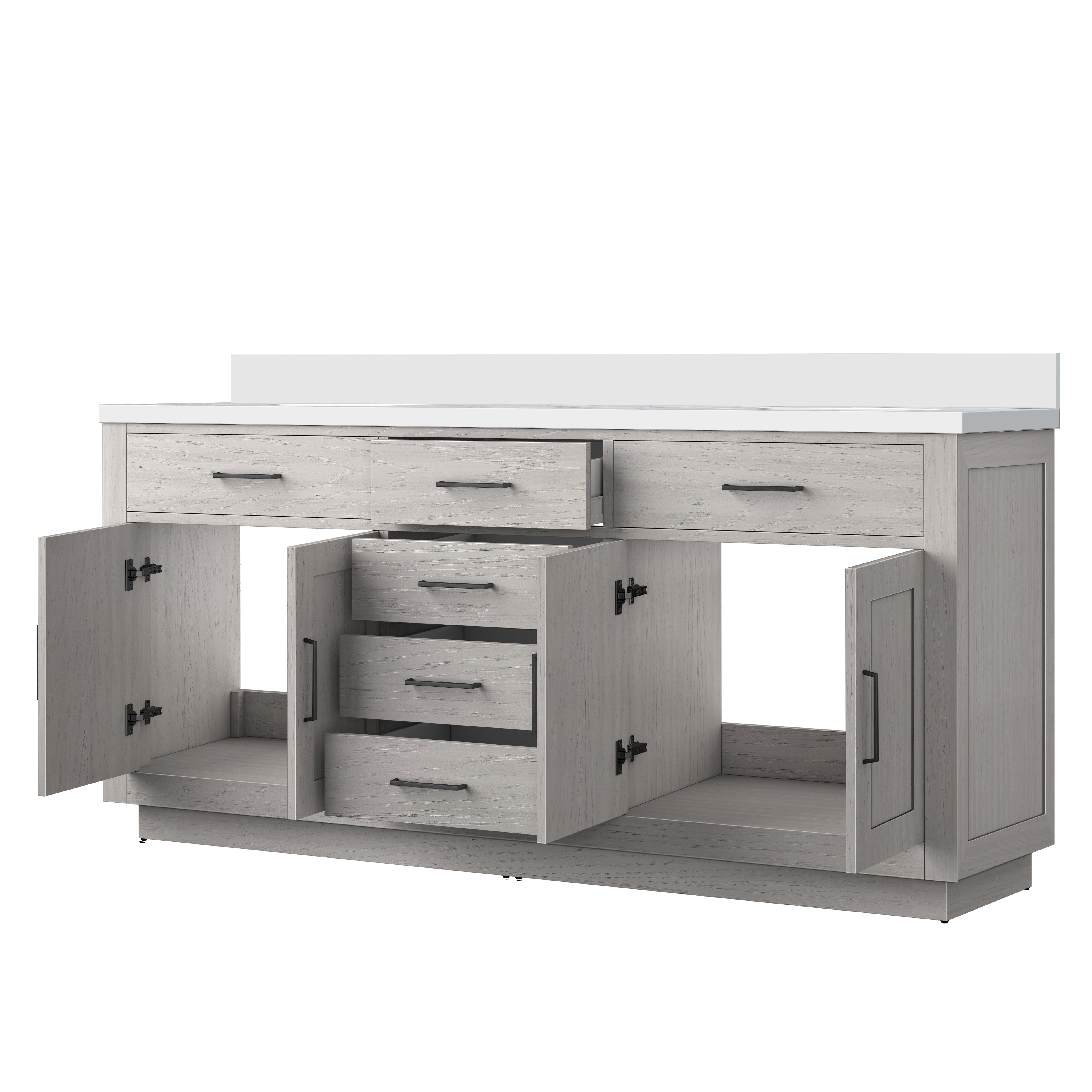 Abbey 72 in W x 22 in D White Oak Double Bath Vanity