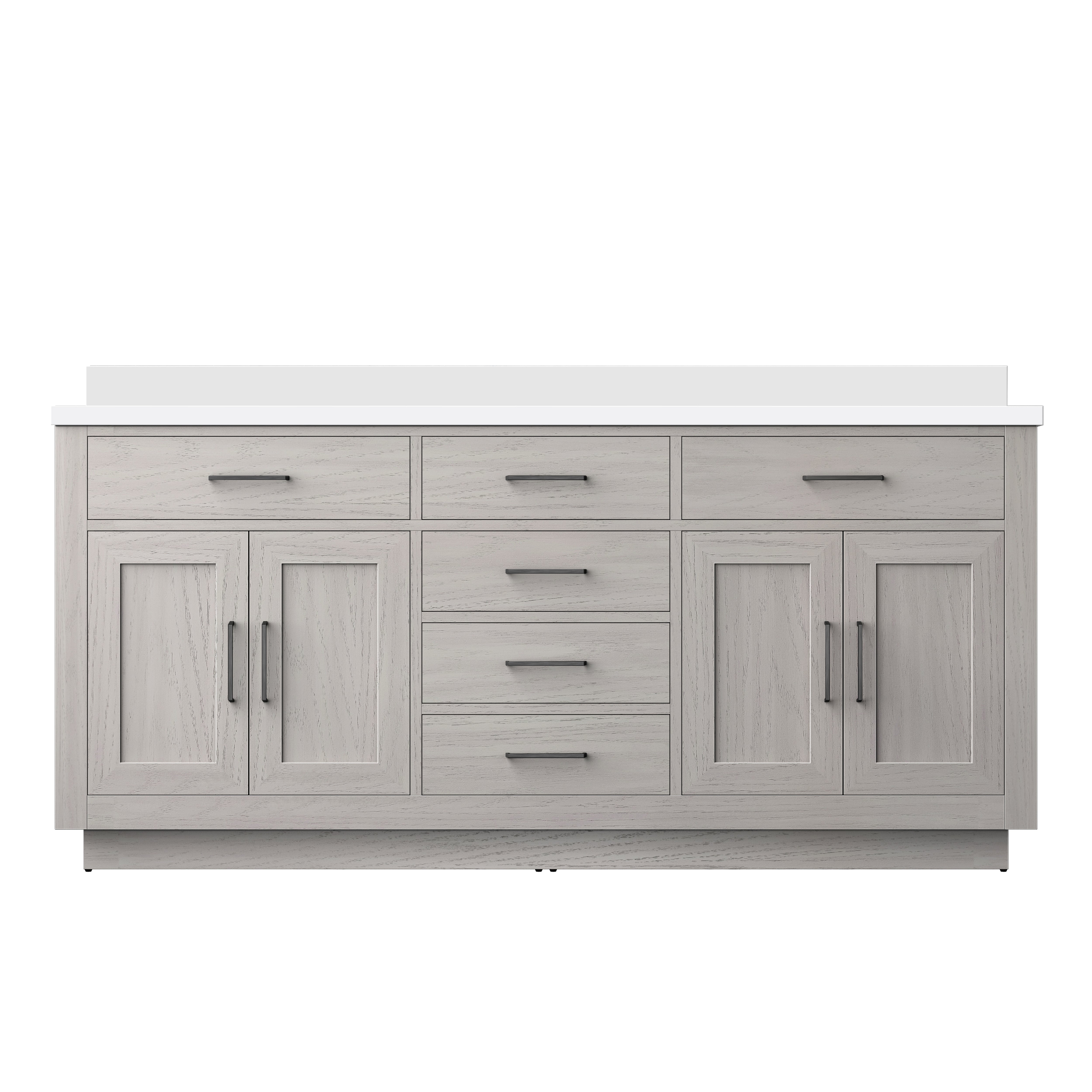 Abbey 72 in W x 22 in D White Oak Double Bath Vanity