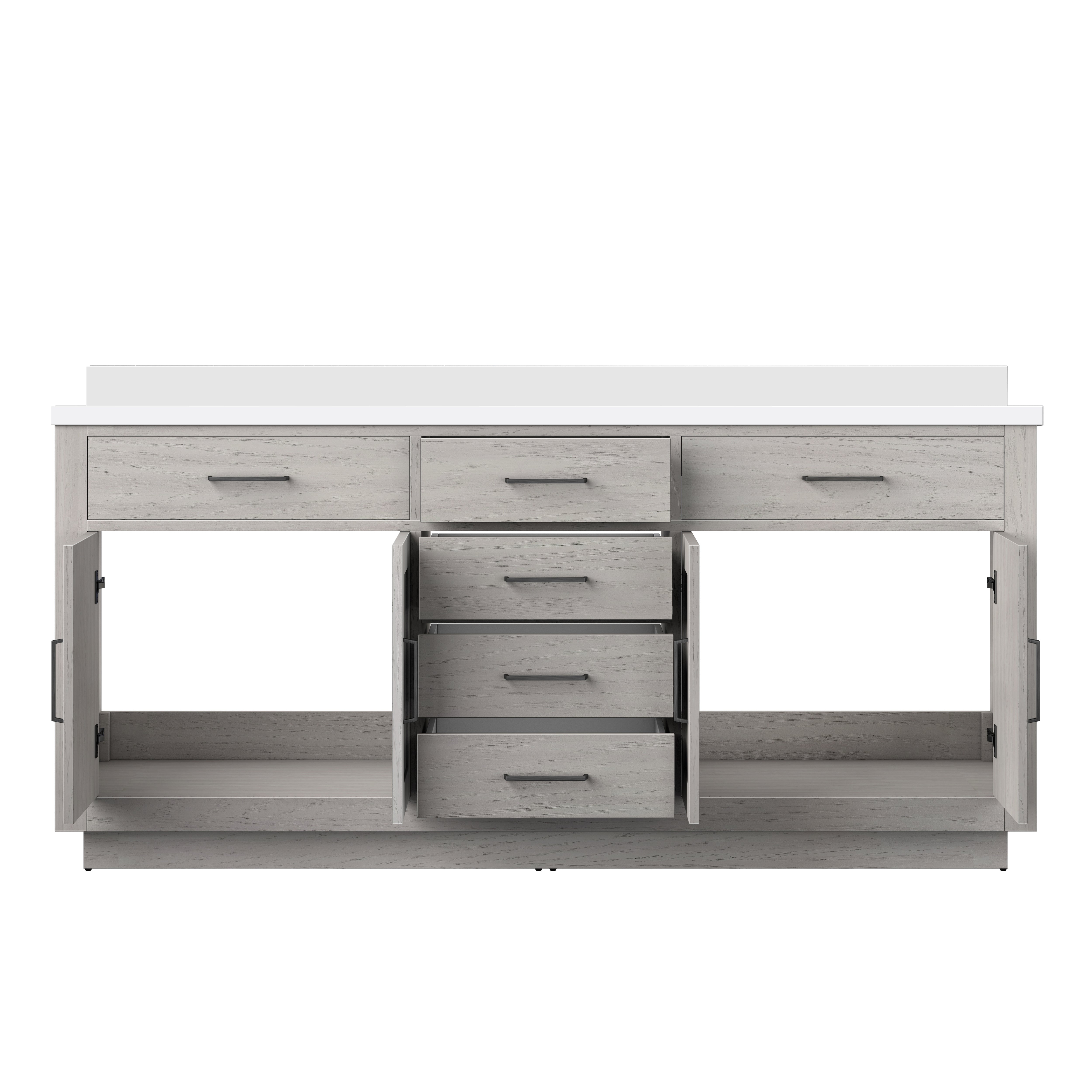 Abbey 72 in W x 22 in D White Oak Double Bath Vanity