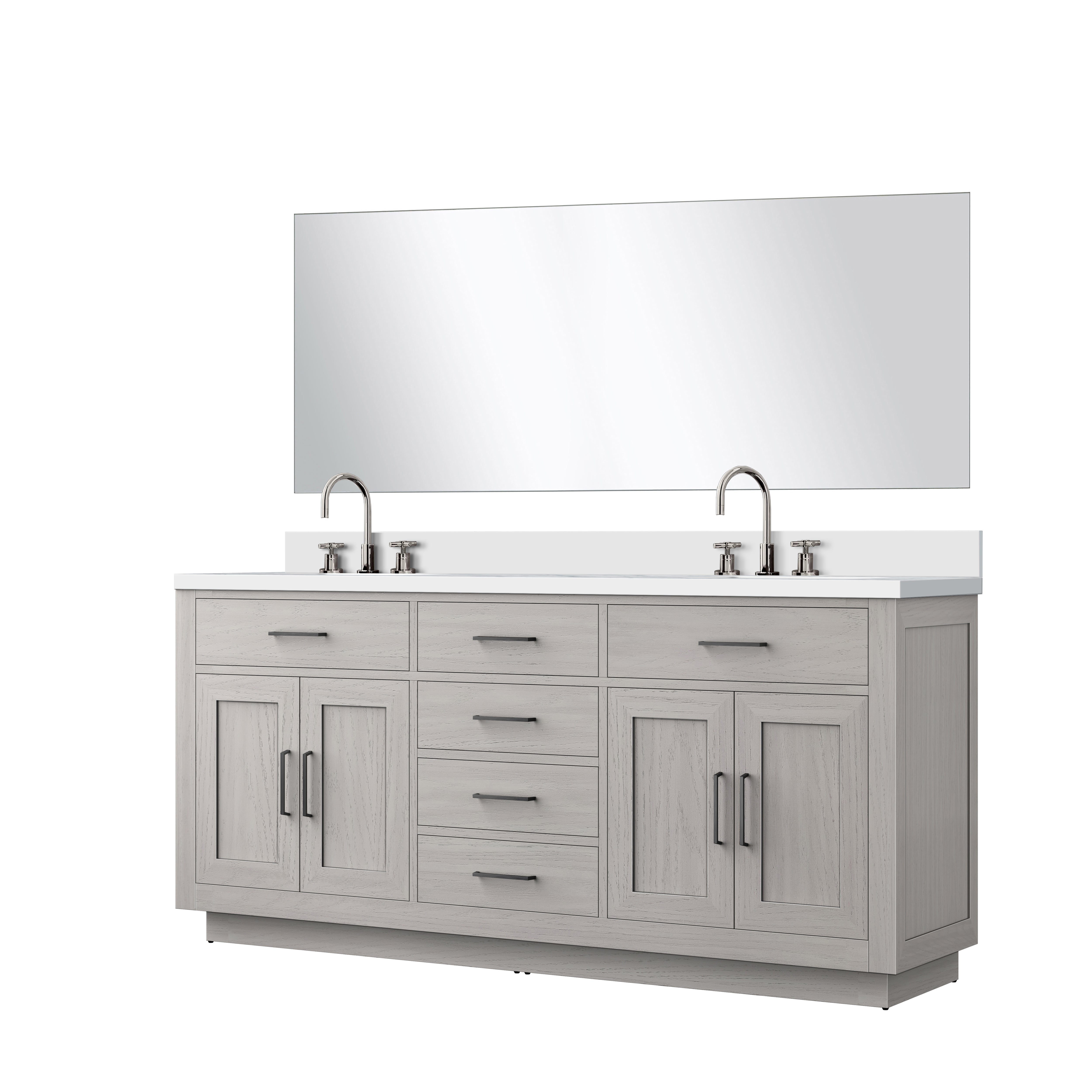 Abbey 72 in W x 22 in D White Oak Double Bath Vanity